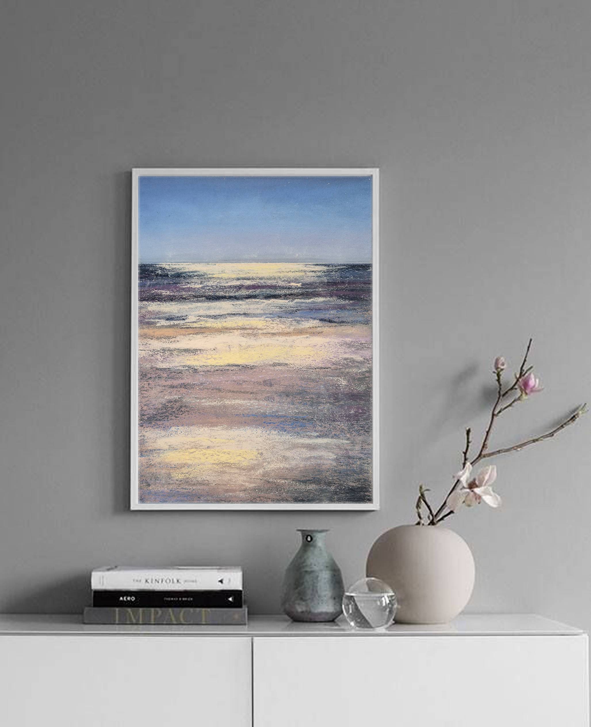 LAST SUMMER DAY. Seascape abstract painting. 28x39cm Drawing Abstract Drawing Victoria Stefchyshyna - Subjektiv.art