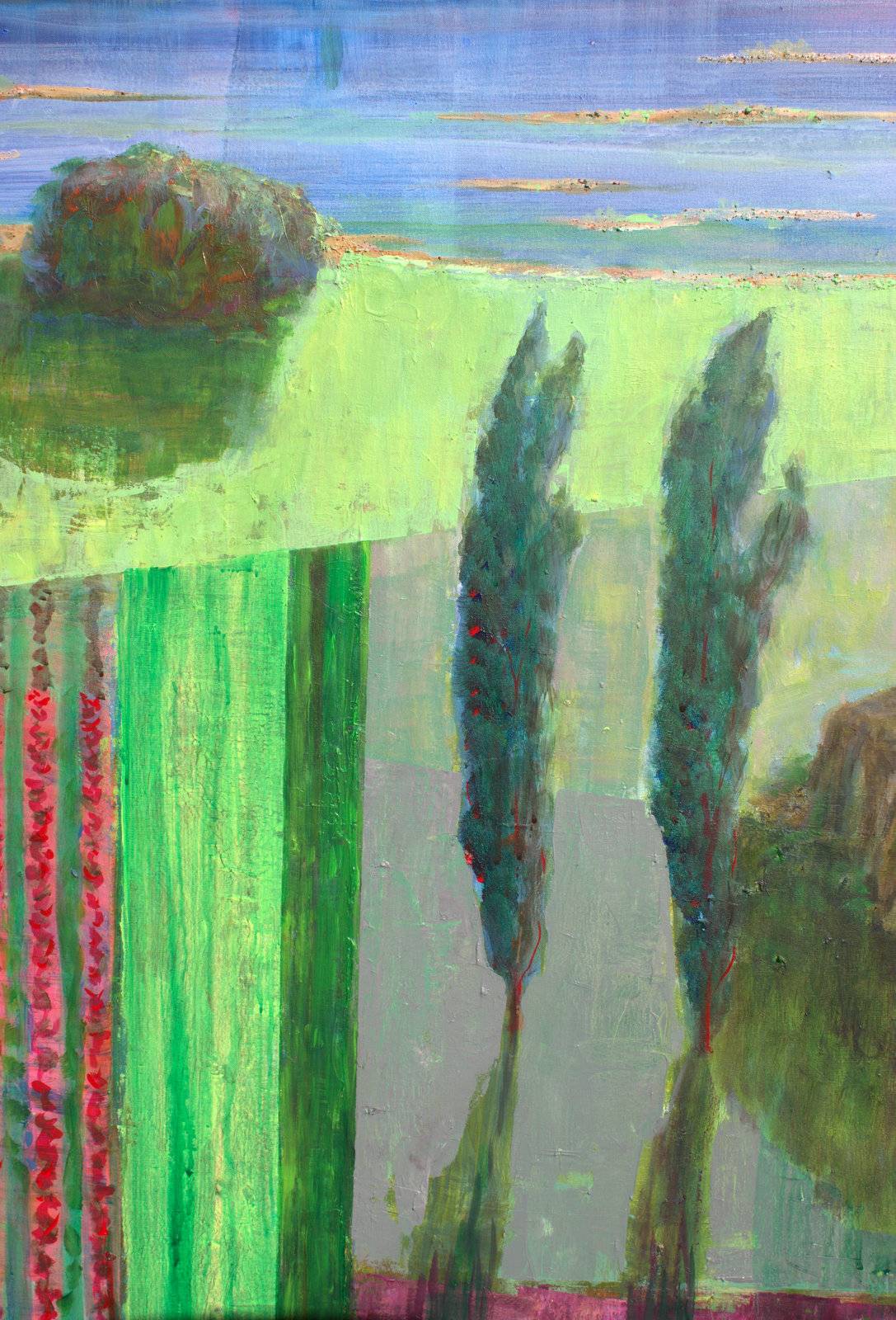 Pour dire la beauté du jour, il avait suffit d'un alignement. Mais dit-moi le jour ! Qu'en pense le ciel ? Fine Art Painting francois page - Subjektiv.art