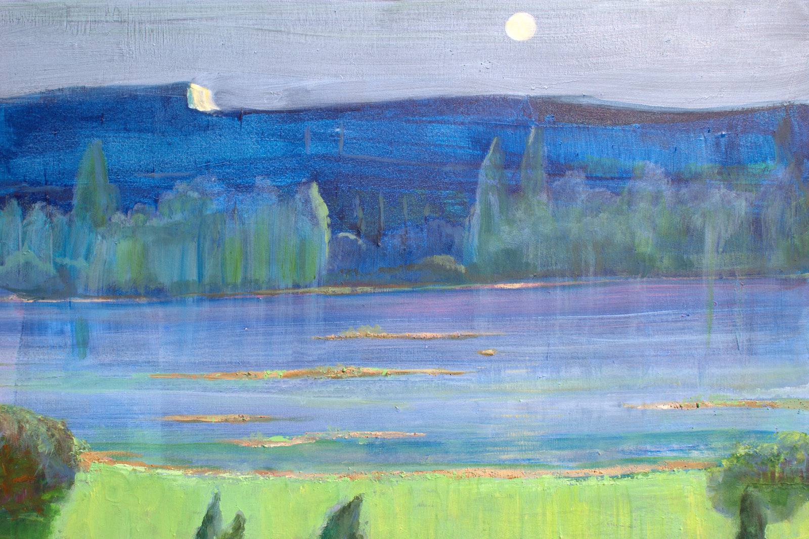 Pour dire la beauté du jour, il avait suffit d'un alignement. Mais dit-moi le jour ! Qu'en pense le ciel ? Fine Art Painting francois page - Subjektiv.art