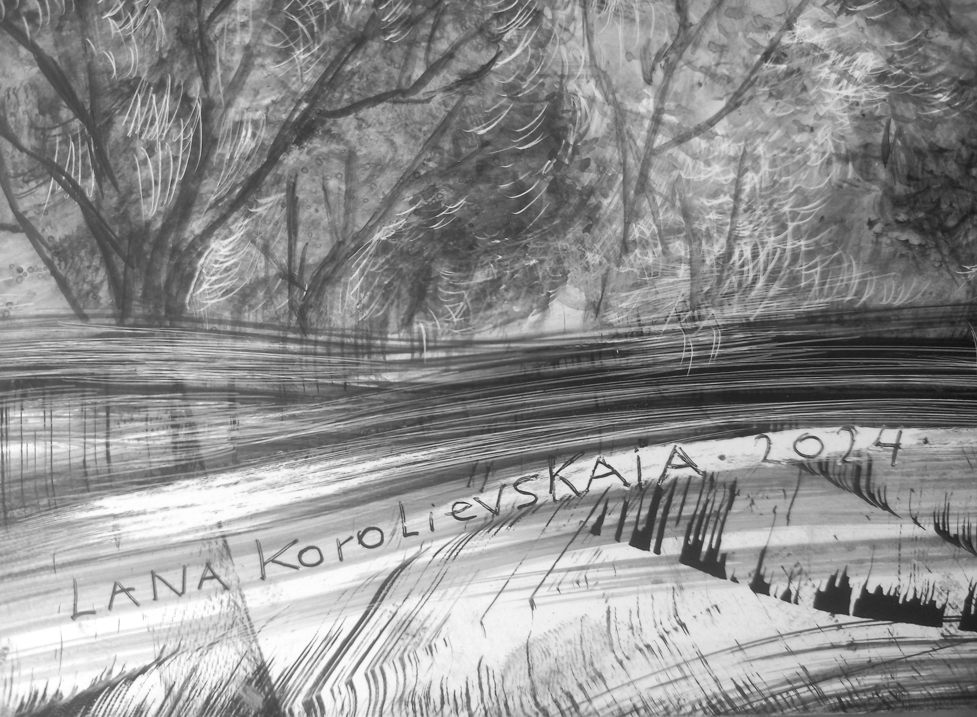 Owls Fine Art Drawing Lana Korolievskaia - Subjektiv.art