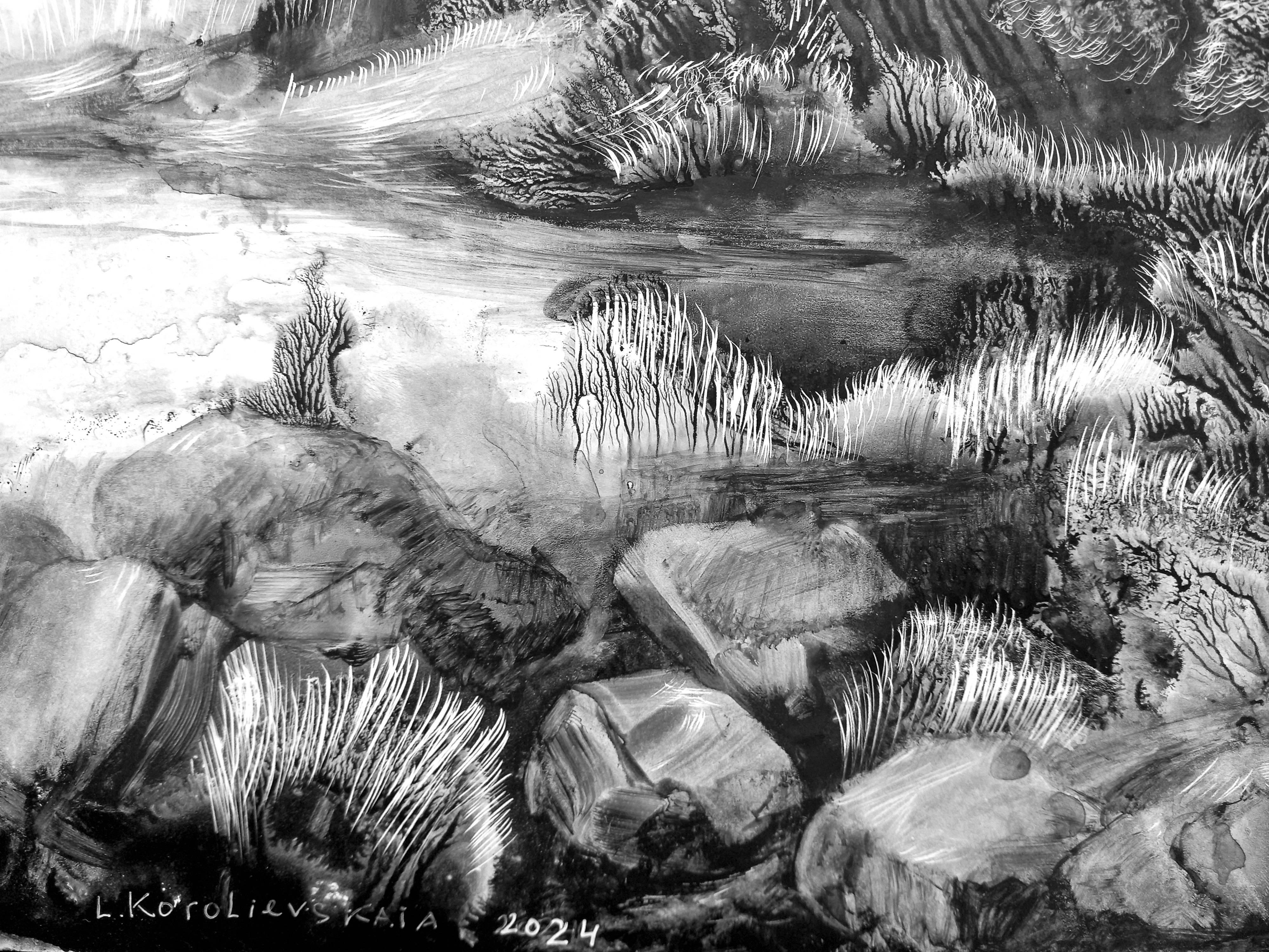 Quiet backwater Fine Art Drawing Lana Korolievskaia - Subjektiv.art