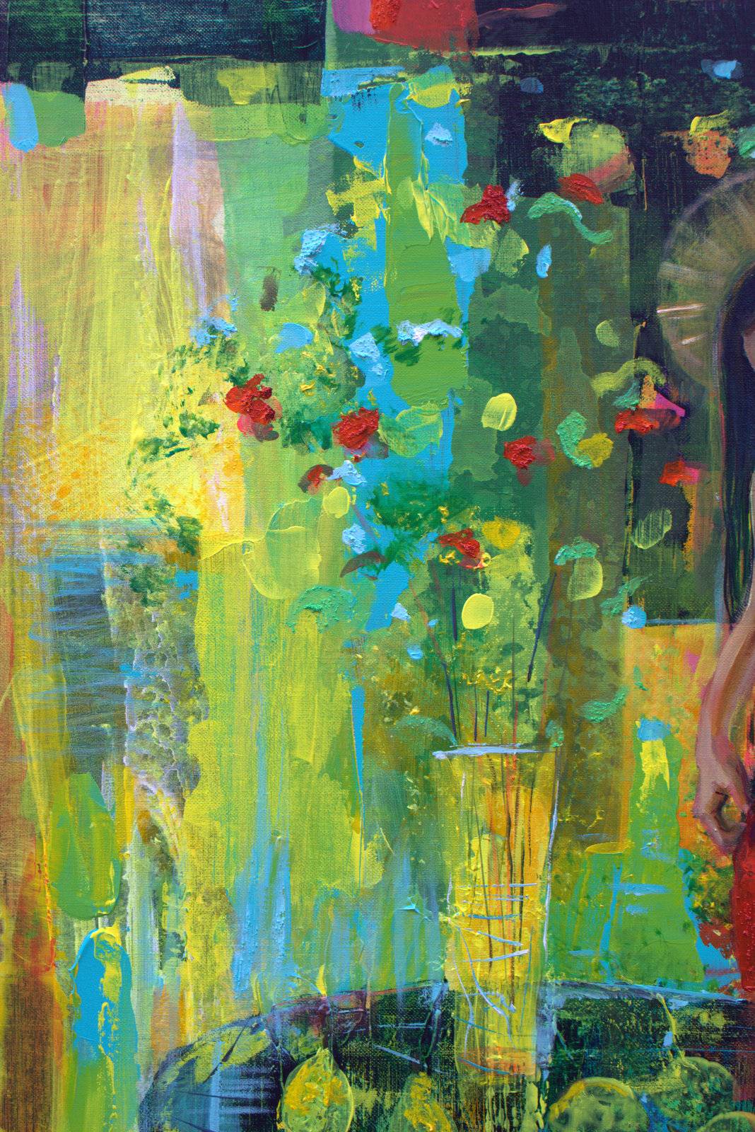 Non ! Tu ne montes pas sur la table le bouquet est trop fragile. Fine Art Painting francois page - Subjektiv.art