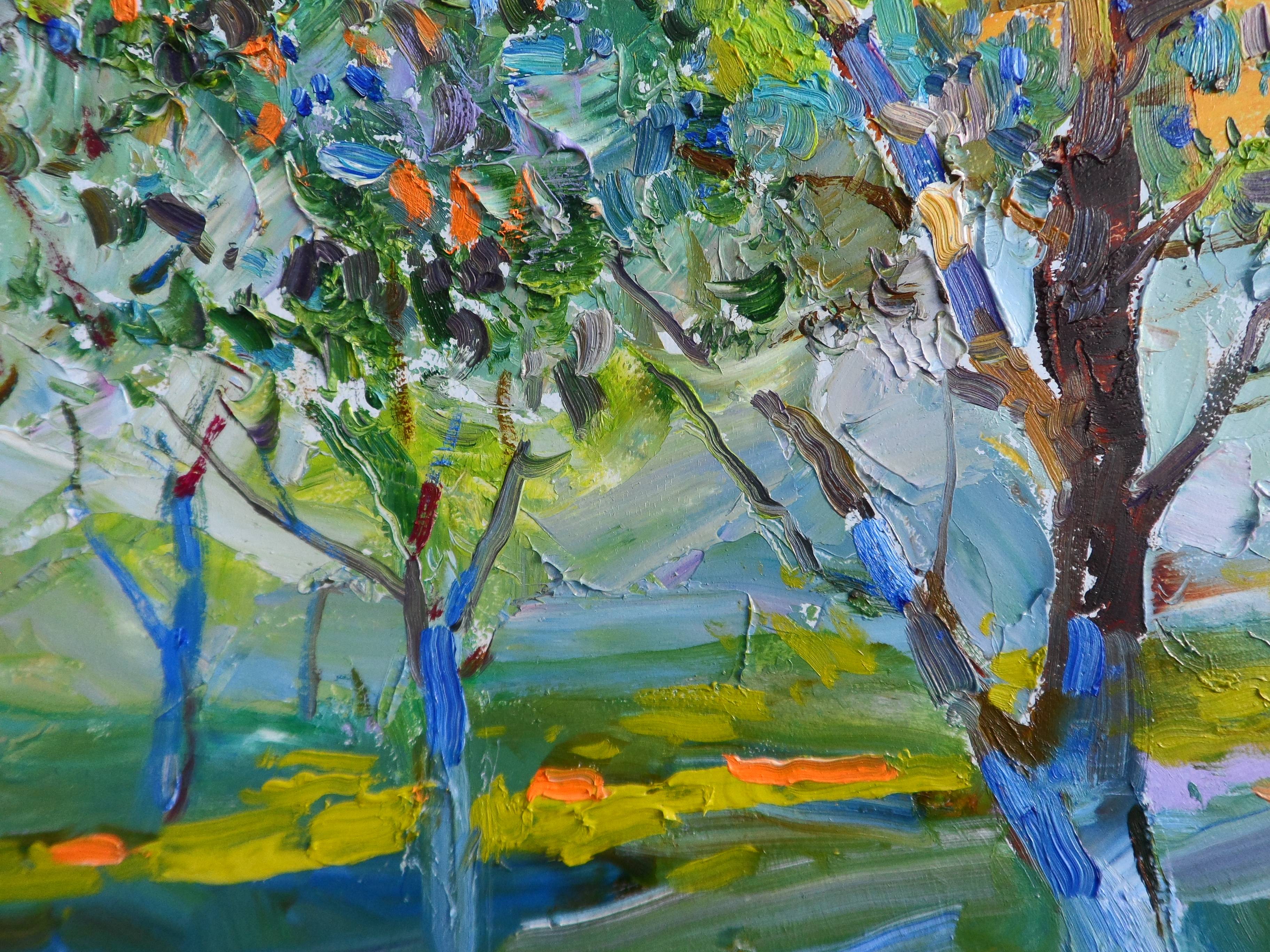 " Gardens" Expressive and gestural Painting Yehor Dulin - Subjektiv.art