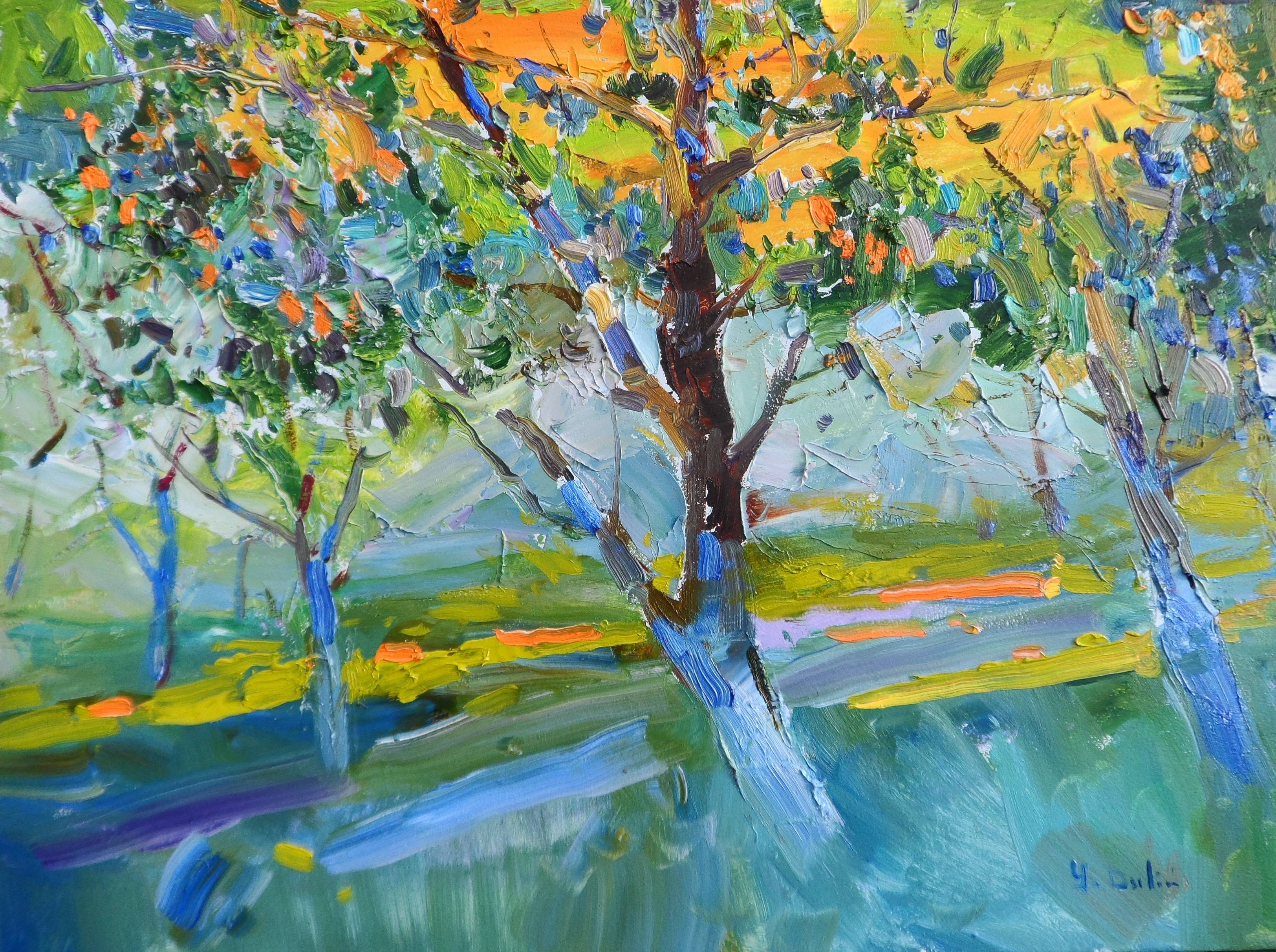 " Gardens" Expressive and gestural Painting Yehor Dulin - Subjektiv.art