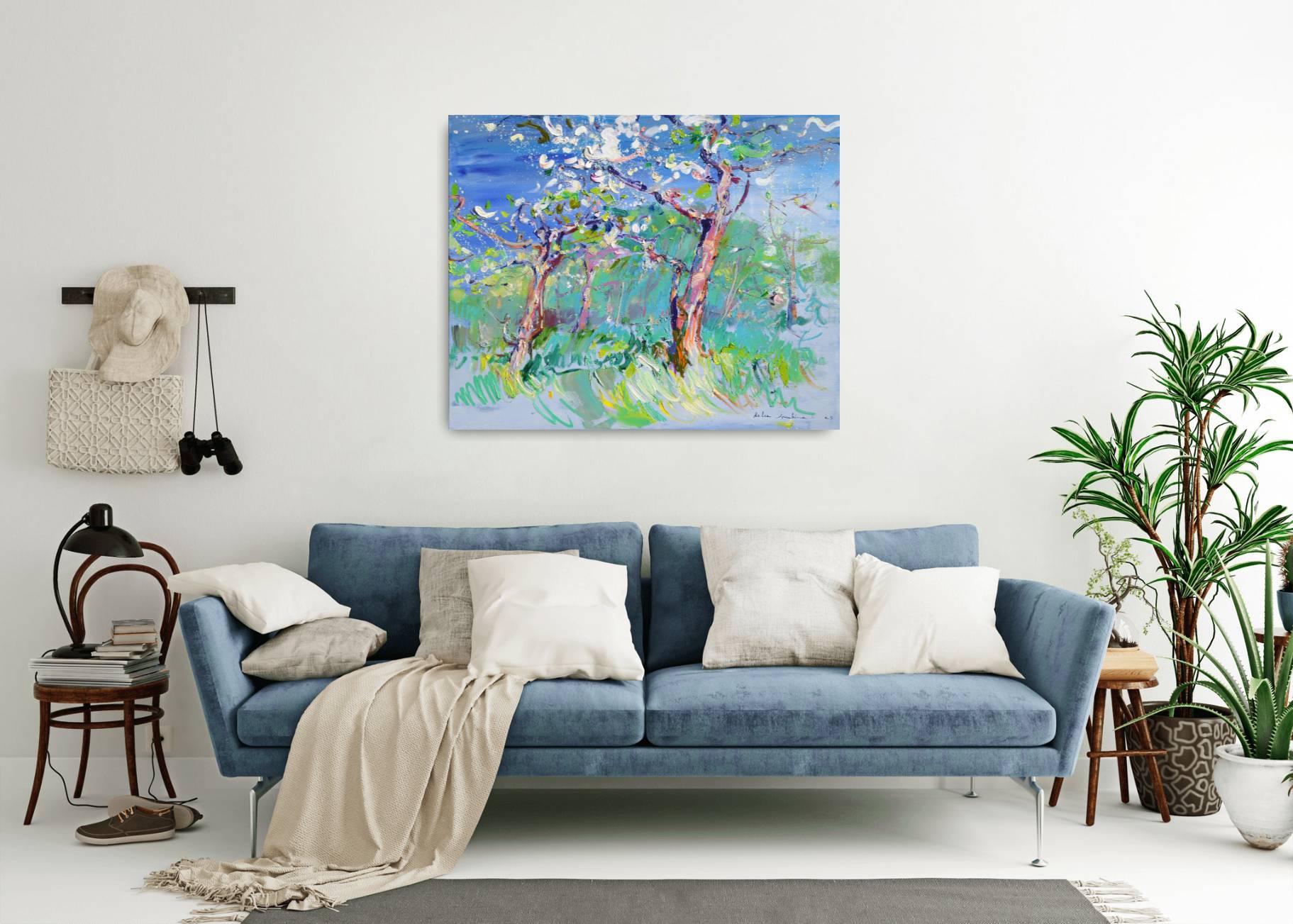 "My little spring paradise". Expressive and gestural Painting Helen Shukina - Subjektiv.art