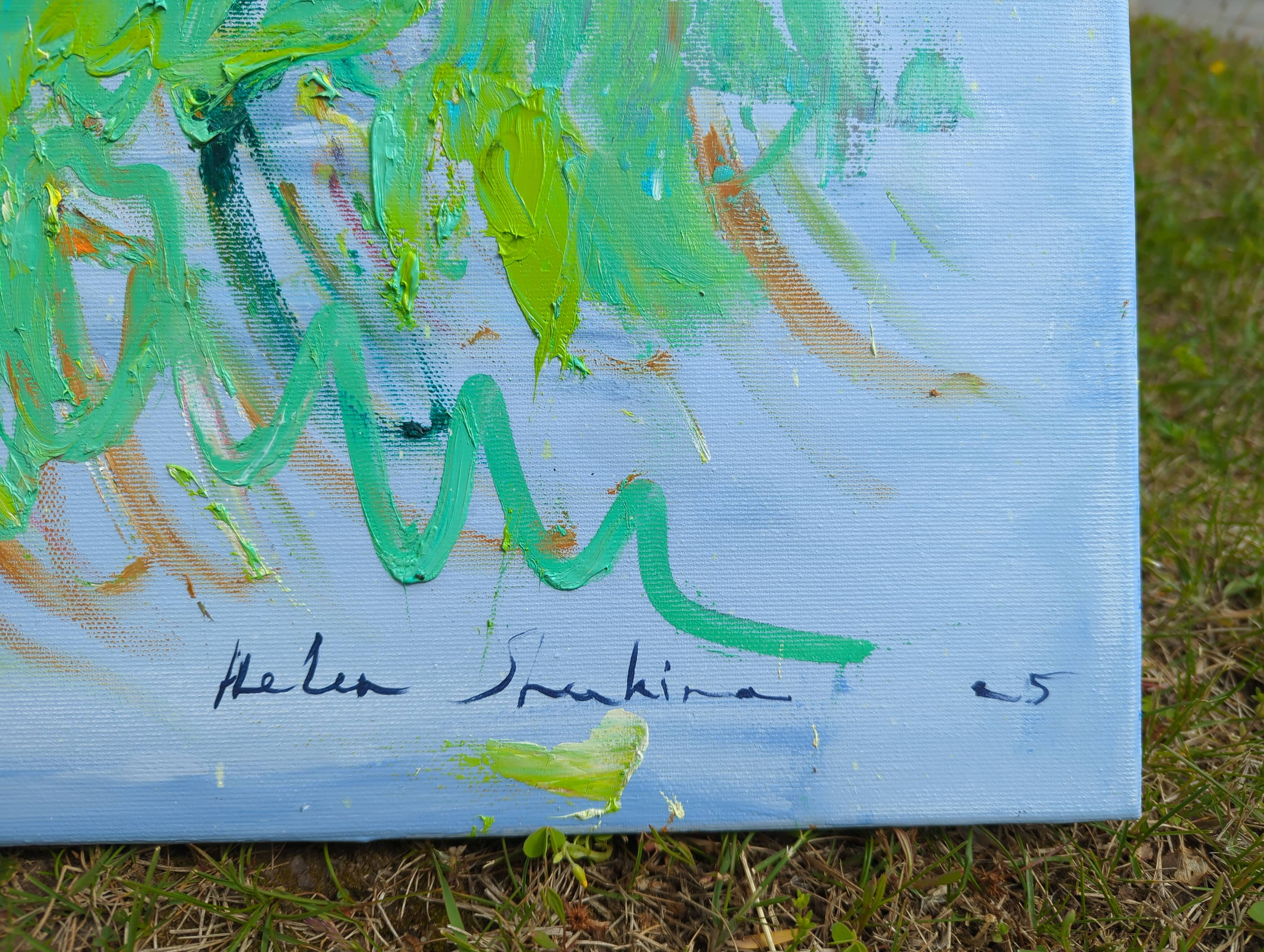 "My little spring paradise". Expressive and gestural Painting Helen Shukina - Subjektiv.art