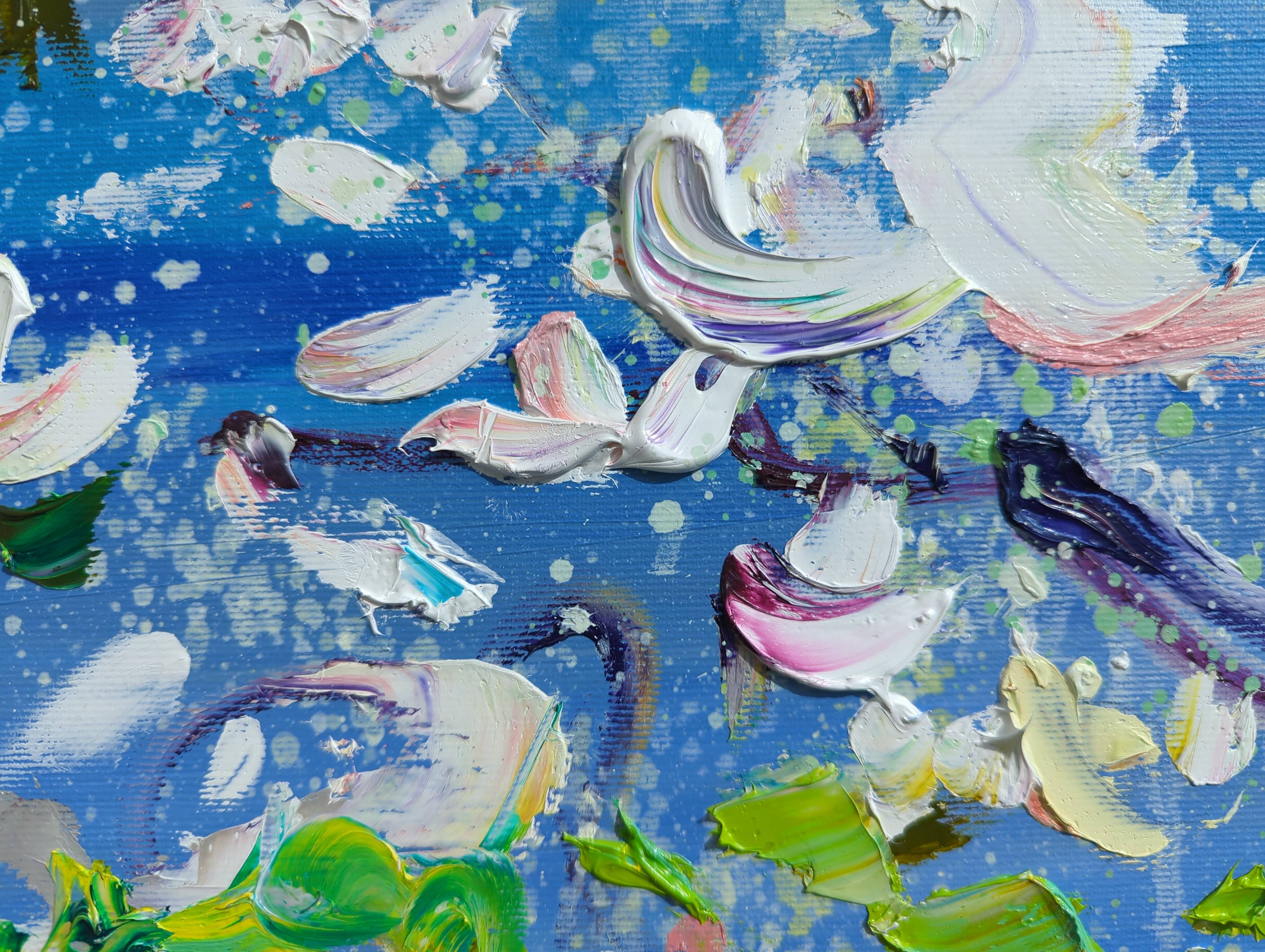 "My little spring paradise". Expressive and gestural Painting Helen Shukina - Subjektiv.art