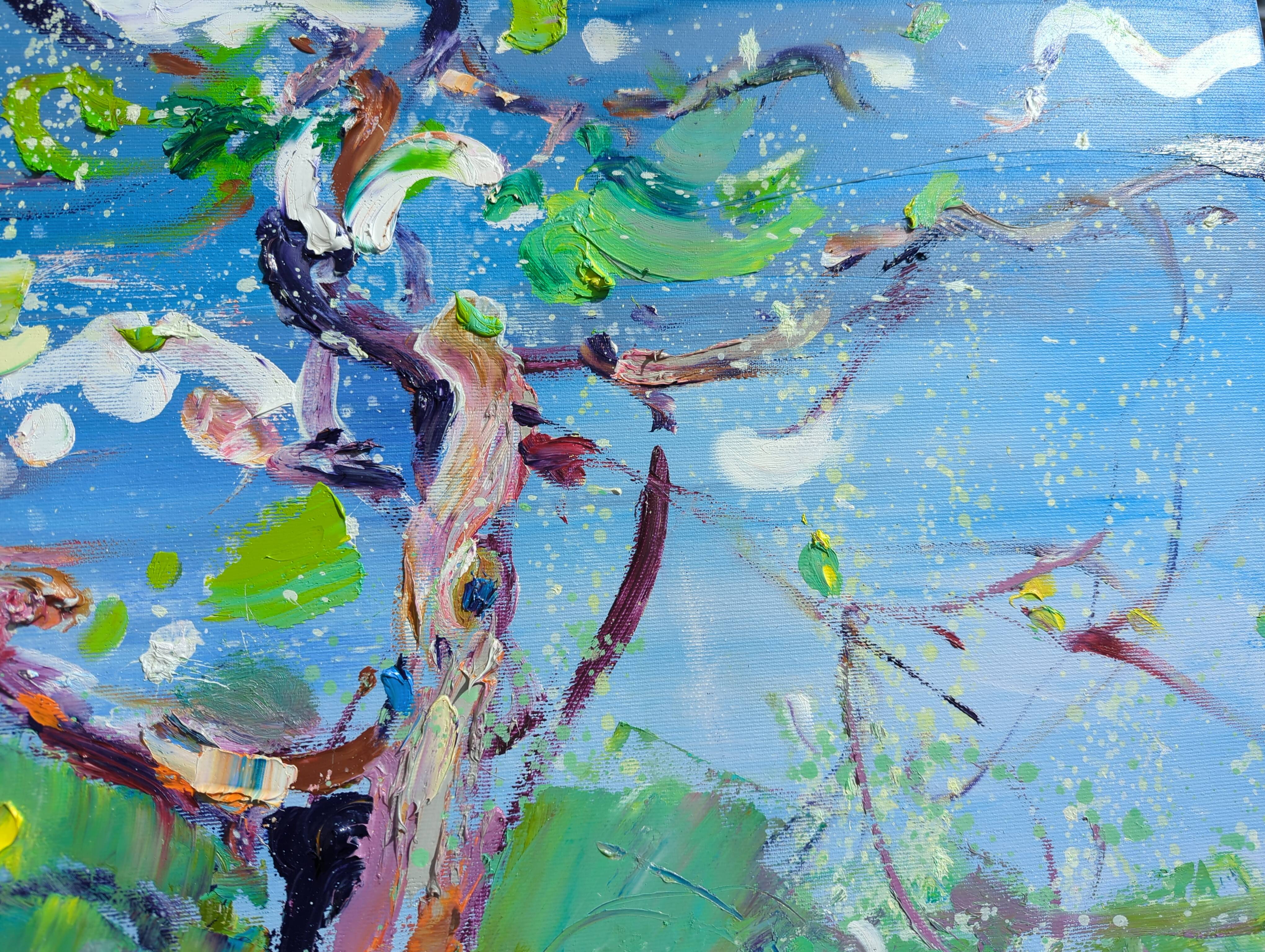 "My little spring paradise". Expressive and gestural Painting Helen Shukina - Subjektiv.art