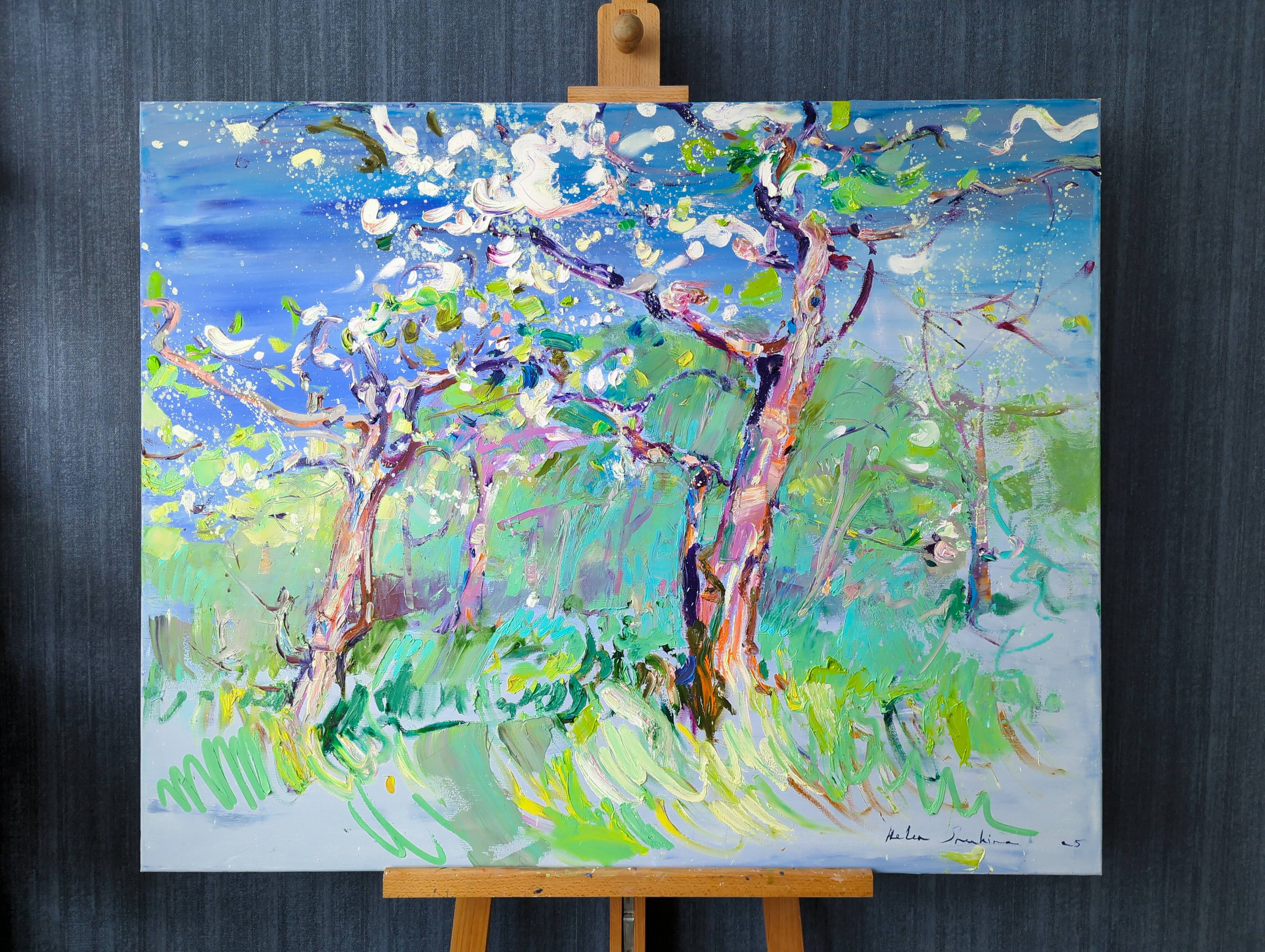 "My little spring paradise". Expressive and gestural Painting Helen Shukina - Subjektiv.art