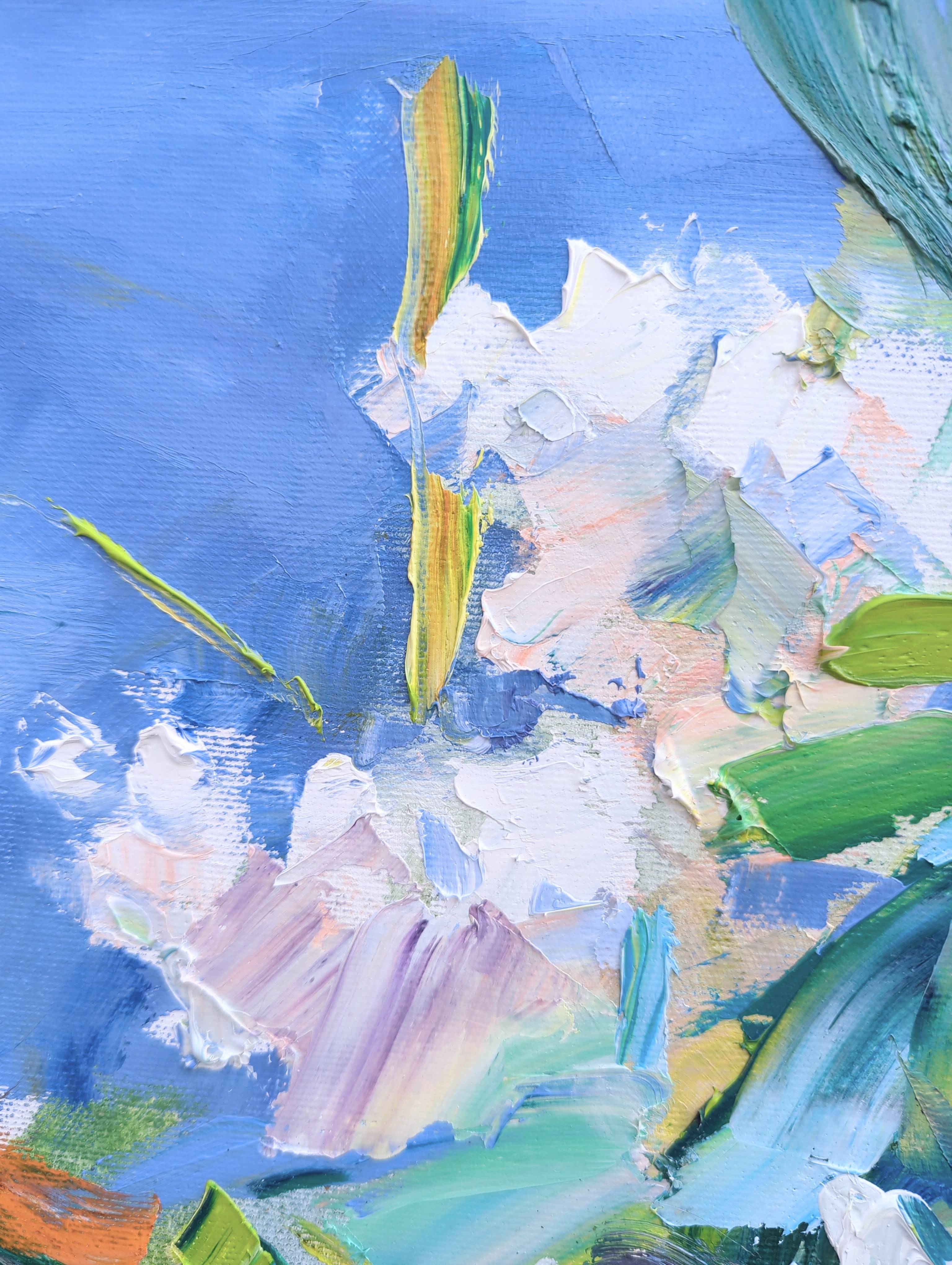 "The tenderness of lilac".  Expressive and gestural Painting Helen Shukina - Subjektiv.art