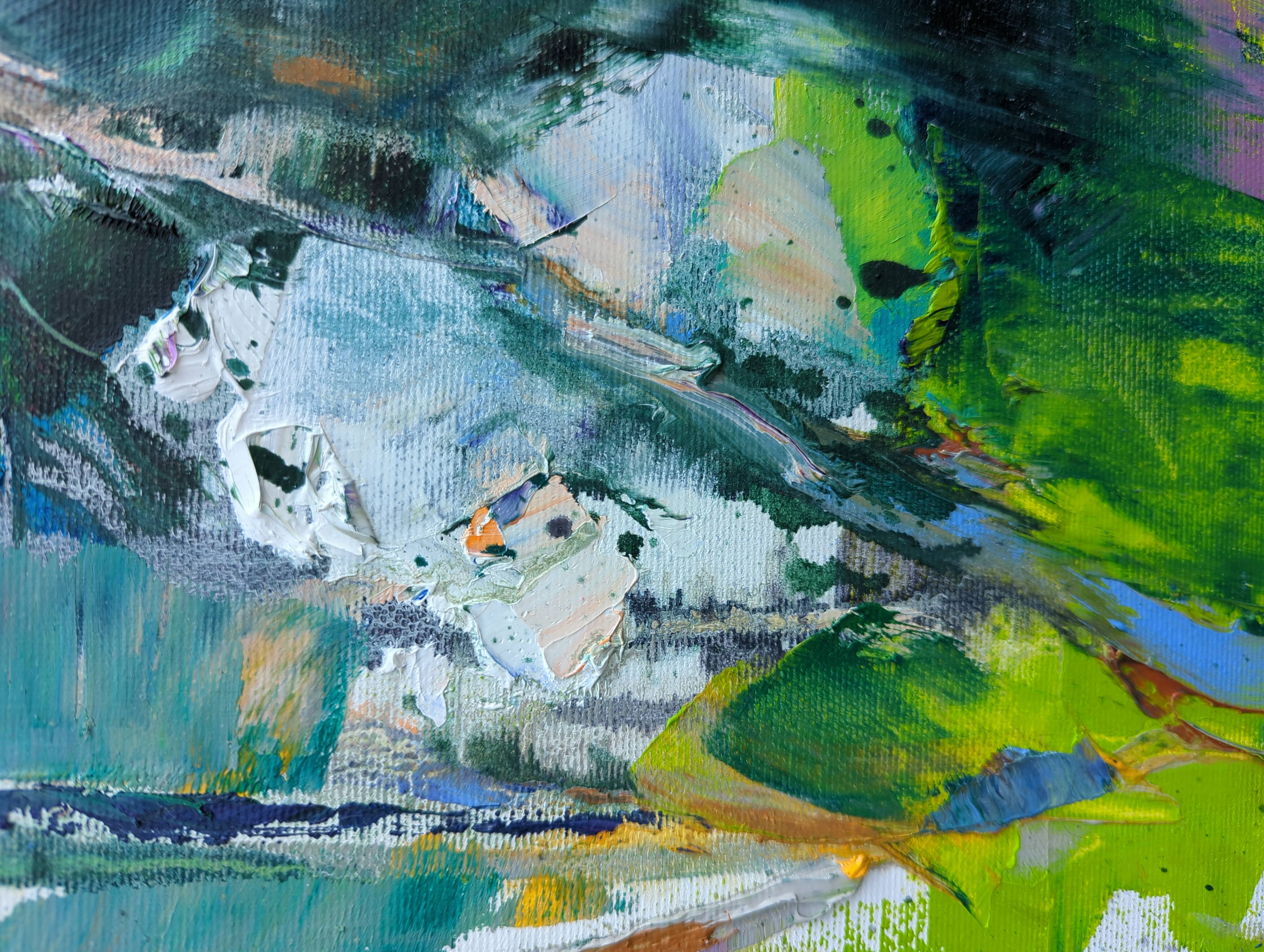 "The tenderness of lilac".  Expressive and gestural Painting Helen Shukina - Subjektiv.art