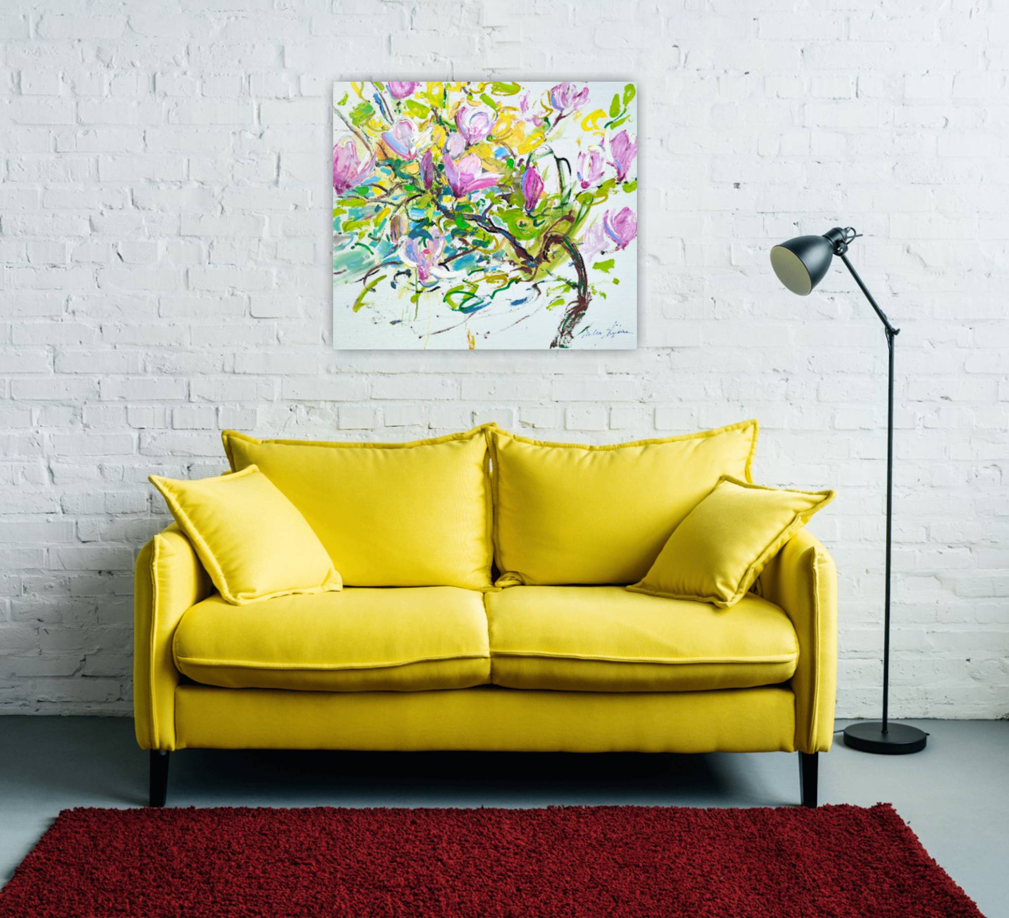 "Magnolia on white" Impressionistic Painting Helen Shukina - Subjektiv.art