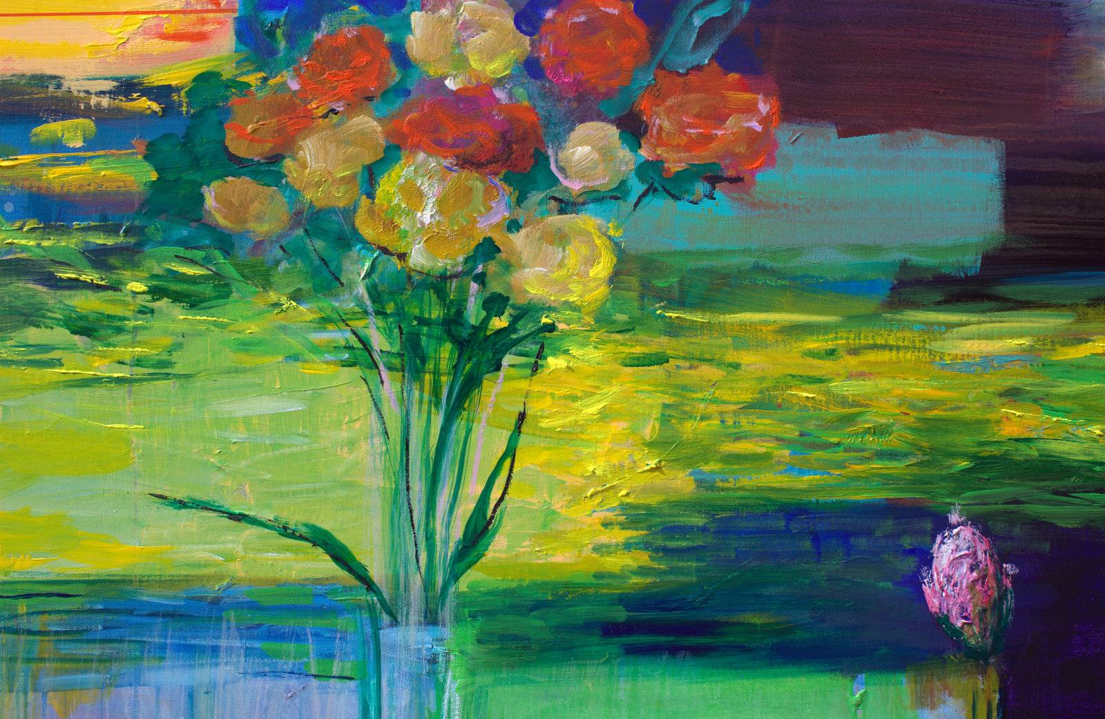  Au bord de ta fenêtre, vers le jardin, la vie toujours se tisse car toute chose dans ton cœur demeure. Fine Art Painting francois page - Subjektiv.art