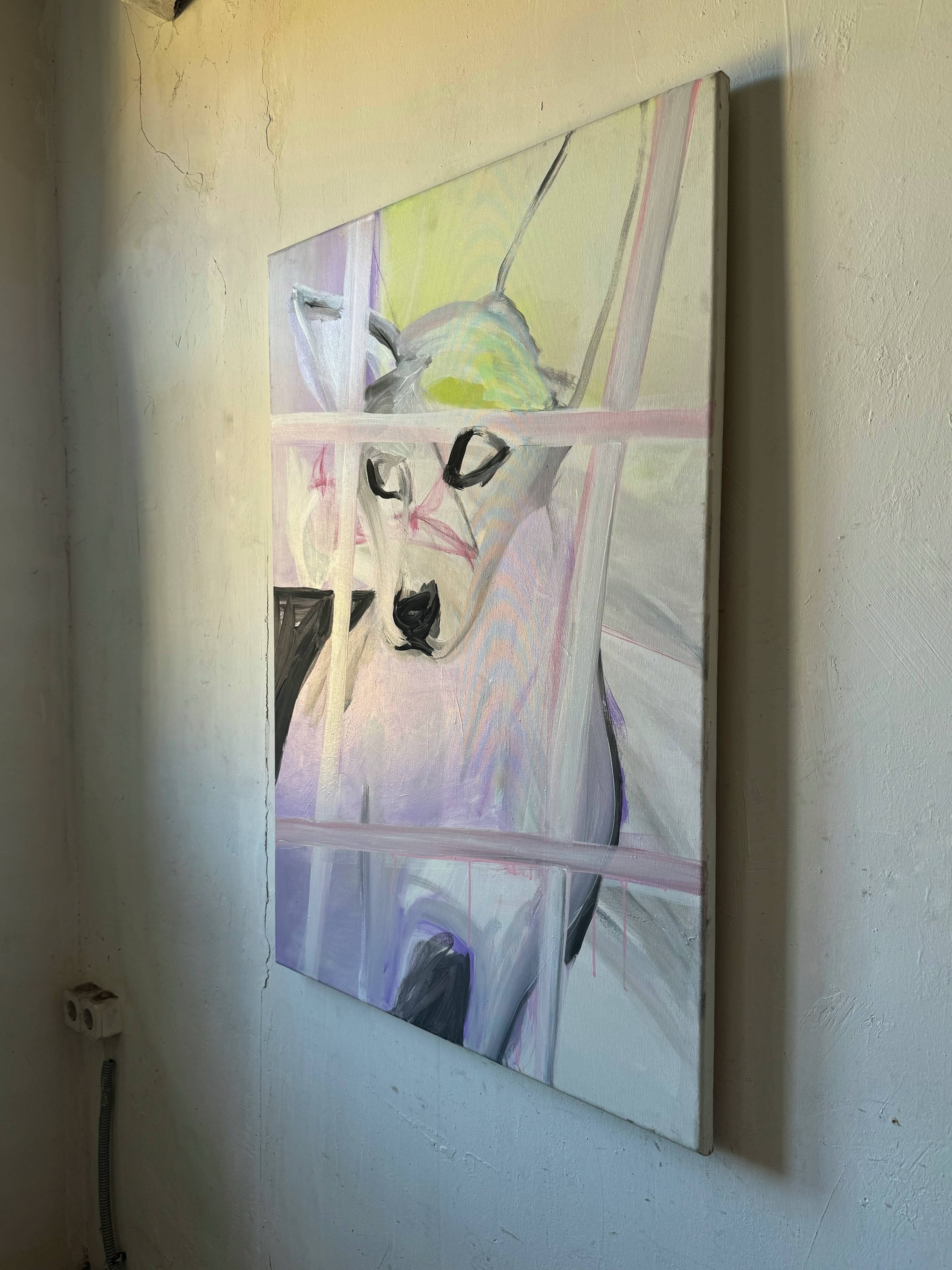 Caged dog Fine Art Painting Yana Yarosh - Subjektiv.art