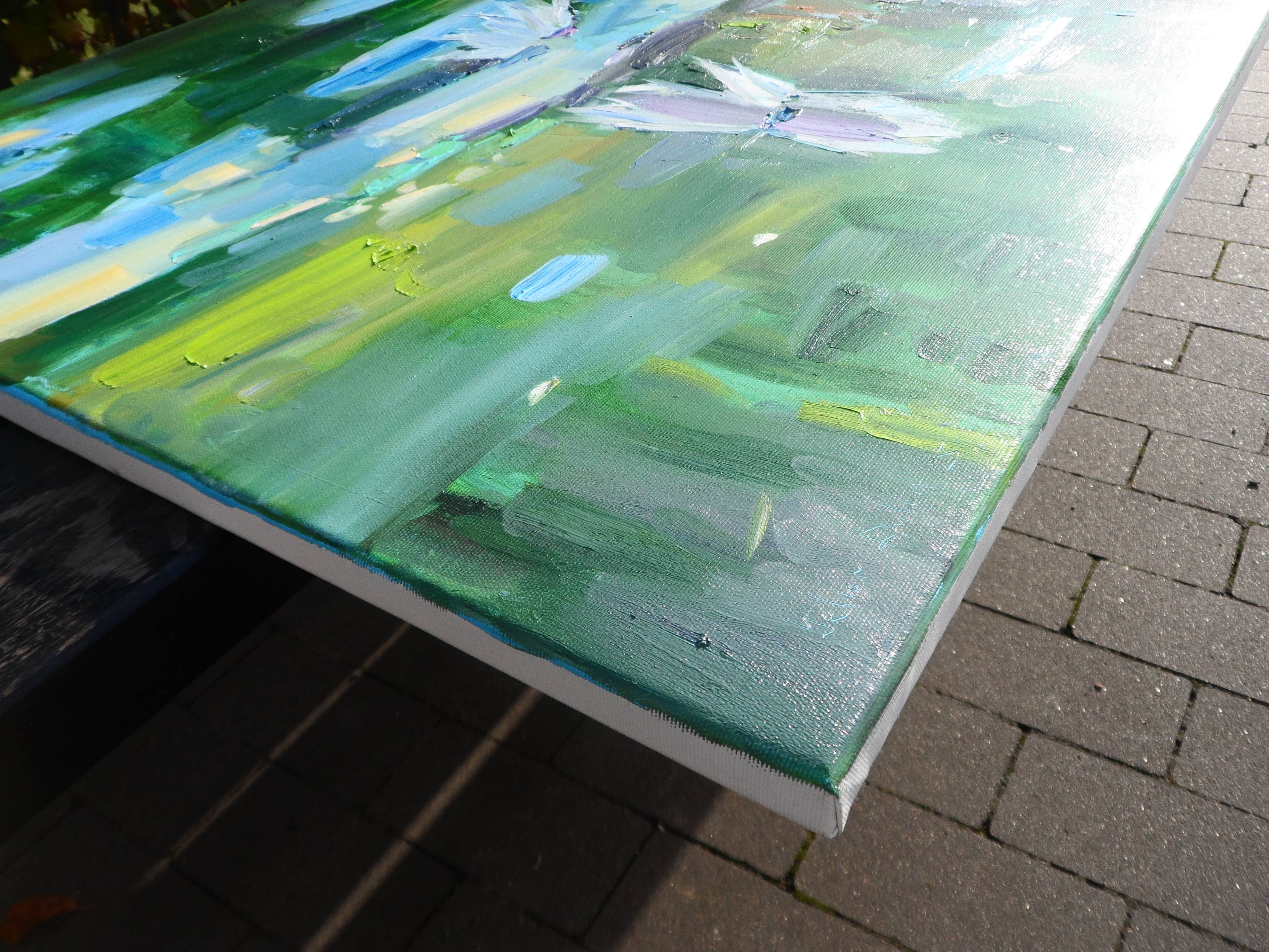 "Water Lilies " Expressive and gestural Painting Yehor Dulin - Subjektiv.art
