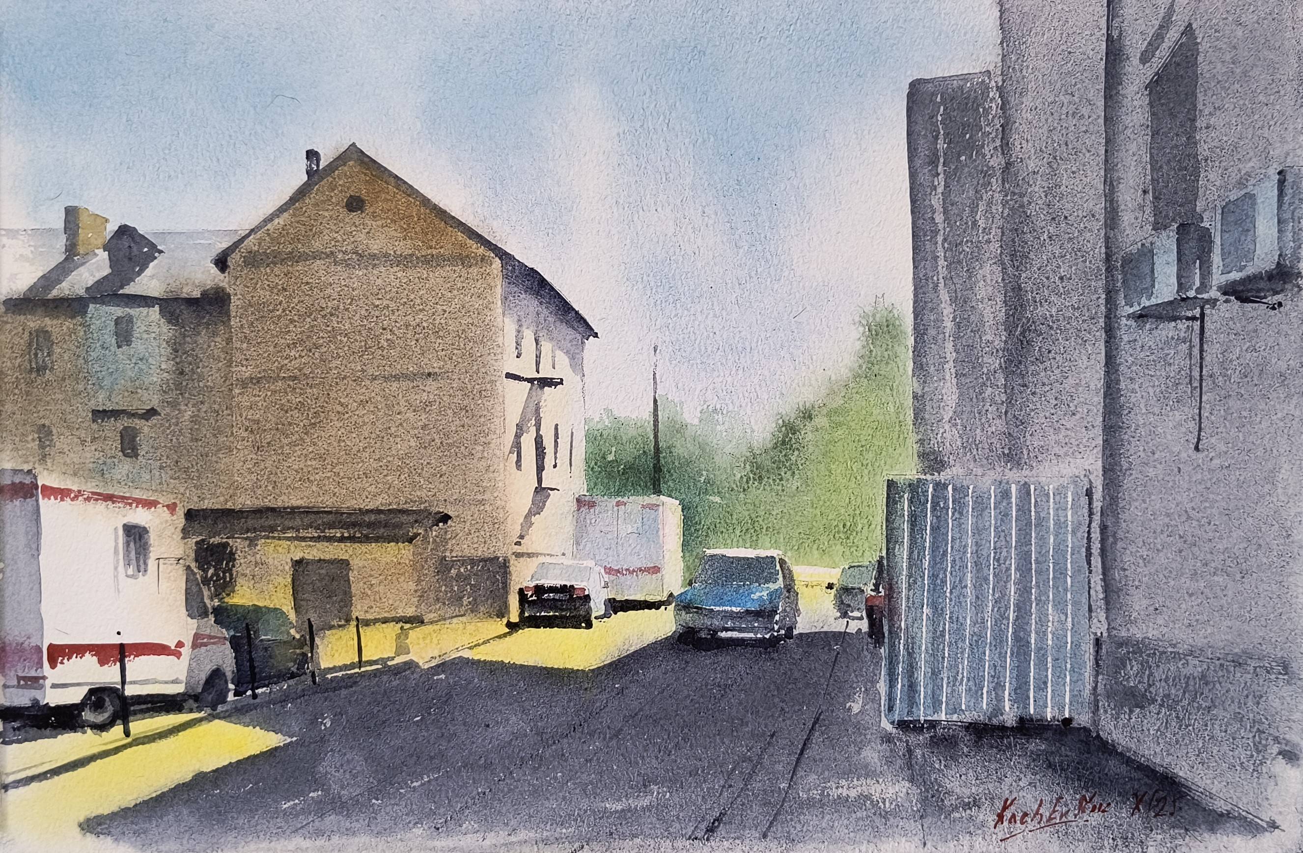 House on Shchuseva Street, Kyiv Impressionistic Painting Eugene Kachan - Subjektiv.art