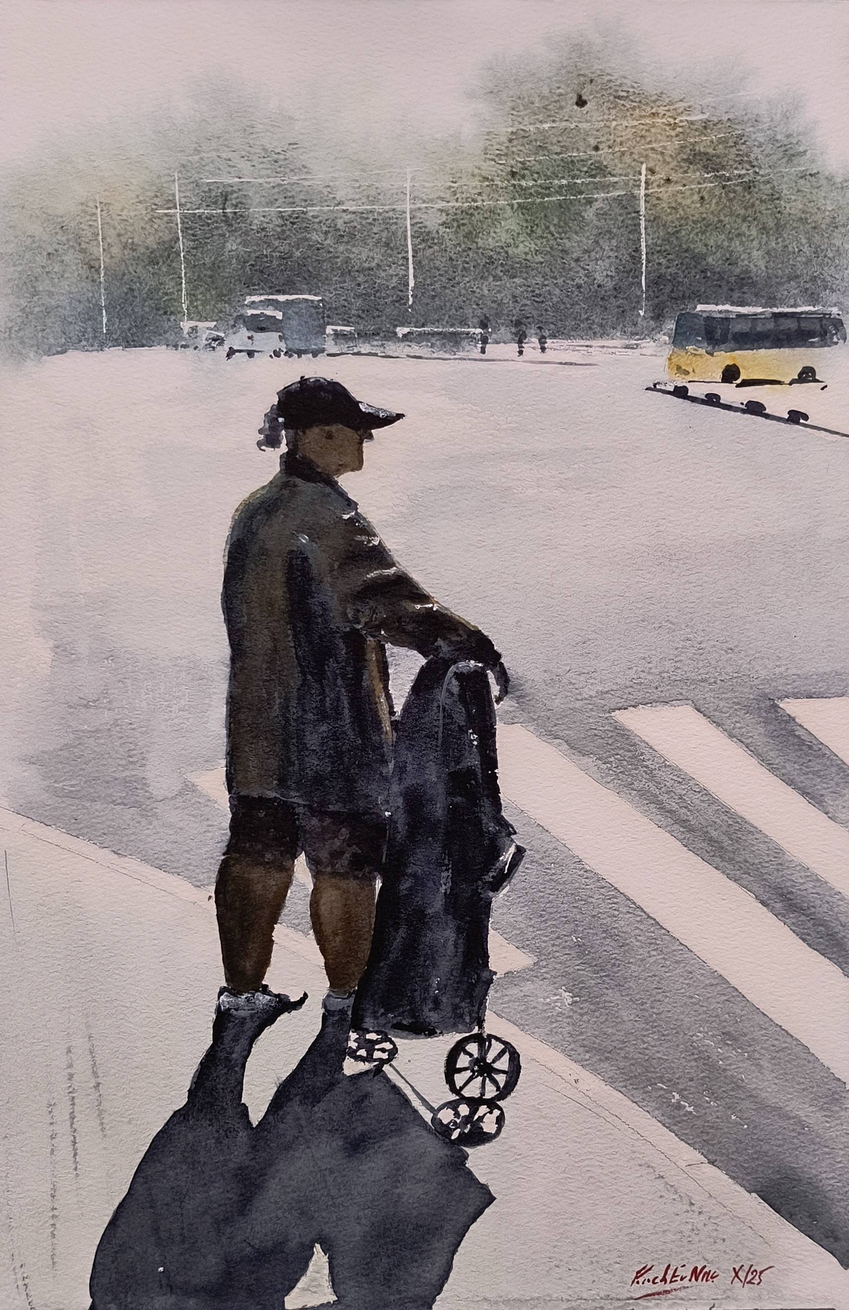People and shadows Impressionistic Painting Eugene Kachan - Subjektiv.art