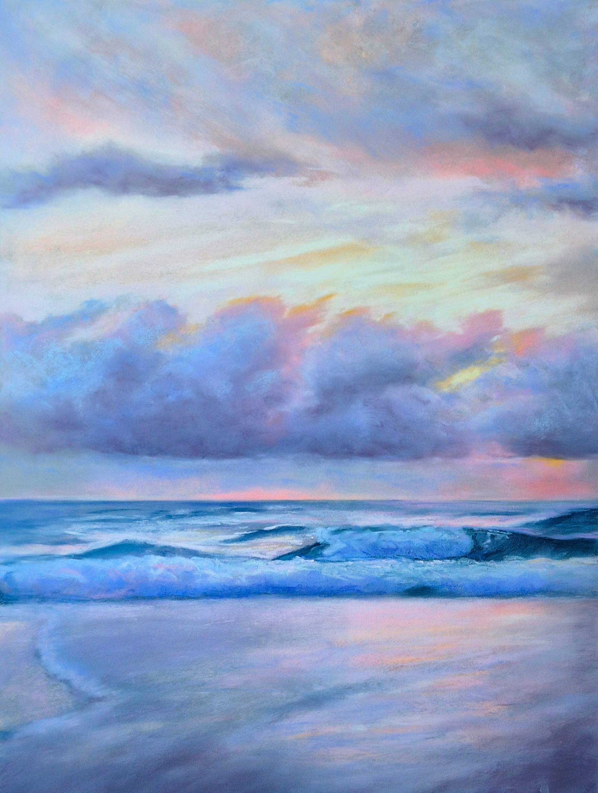 FUSION. Serenity seascape painting. 47x64cm Photorealistic Drawing Victoria Stefchyshyna - Subjektiv.art