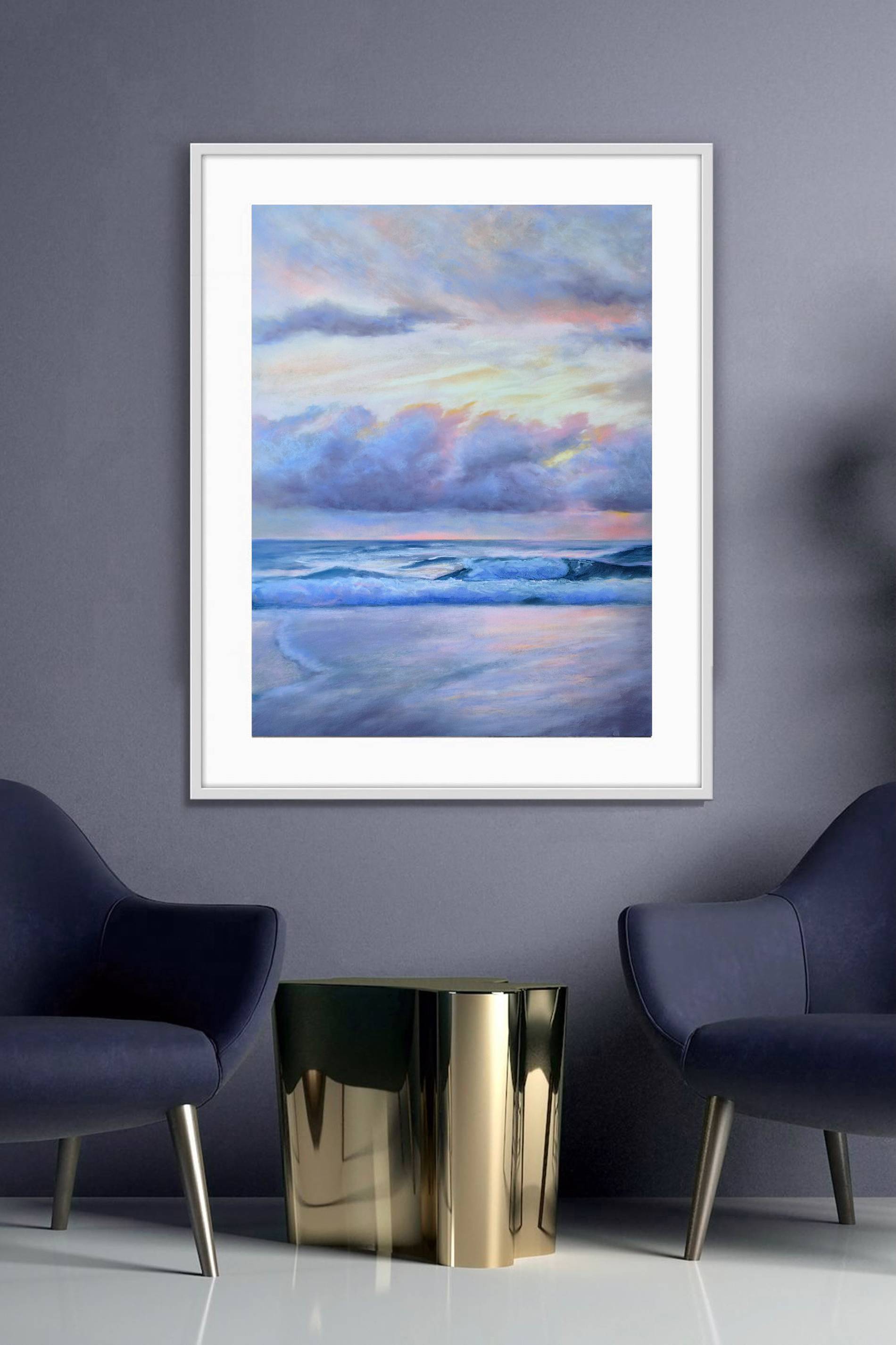 FUSION. Serenity seascape painting. 47x64cm Photorealistic Drawing Victoria Stefchyshyna - Subjektiv.art