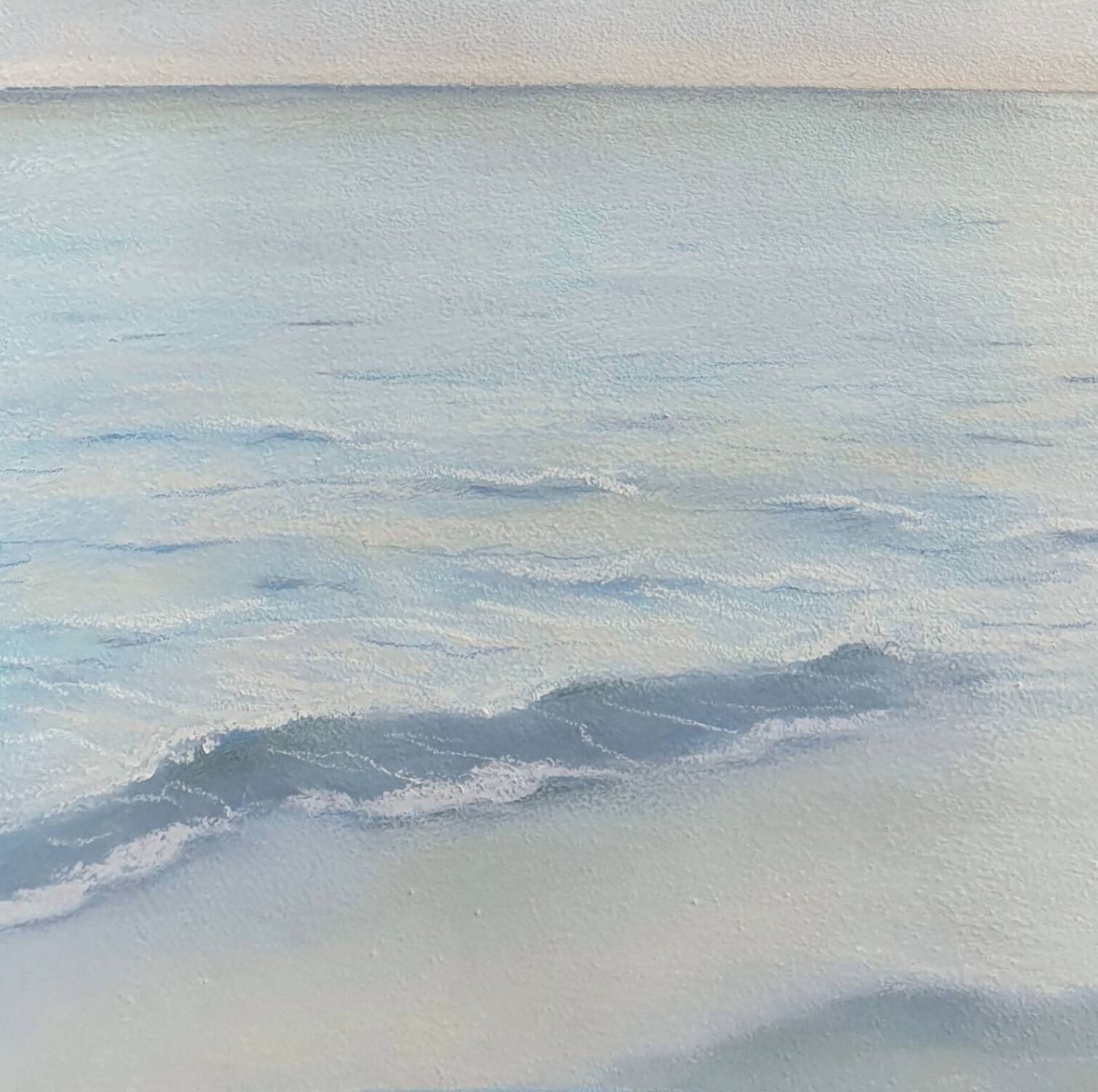 QUIET PLACE. Serene ocean artwork. 40x59cm Fine Art Drawing Victoria Stefchyshyna - Subjektiv.art