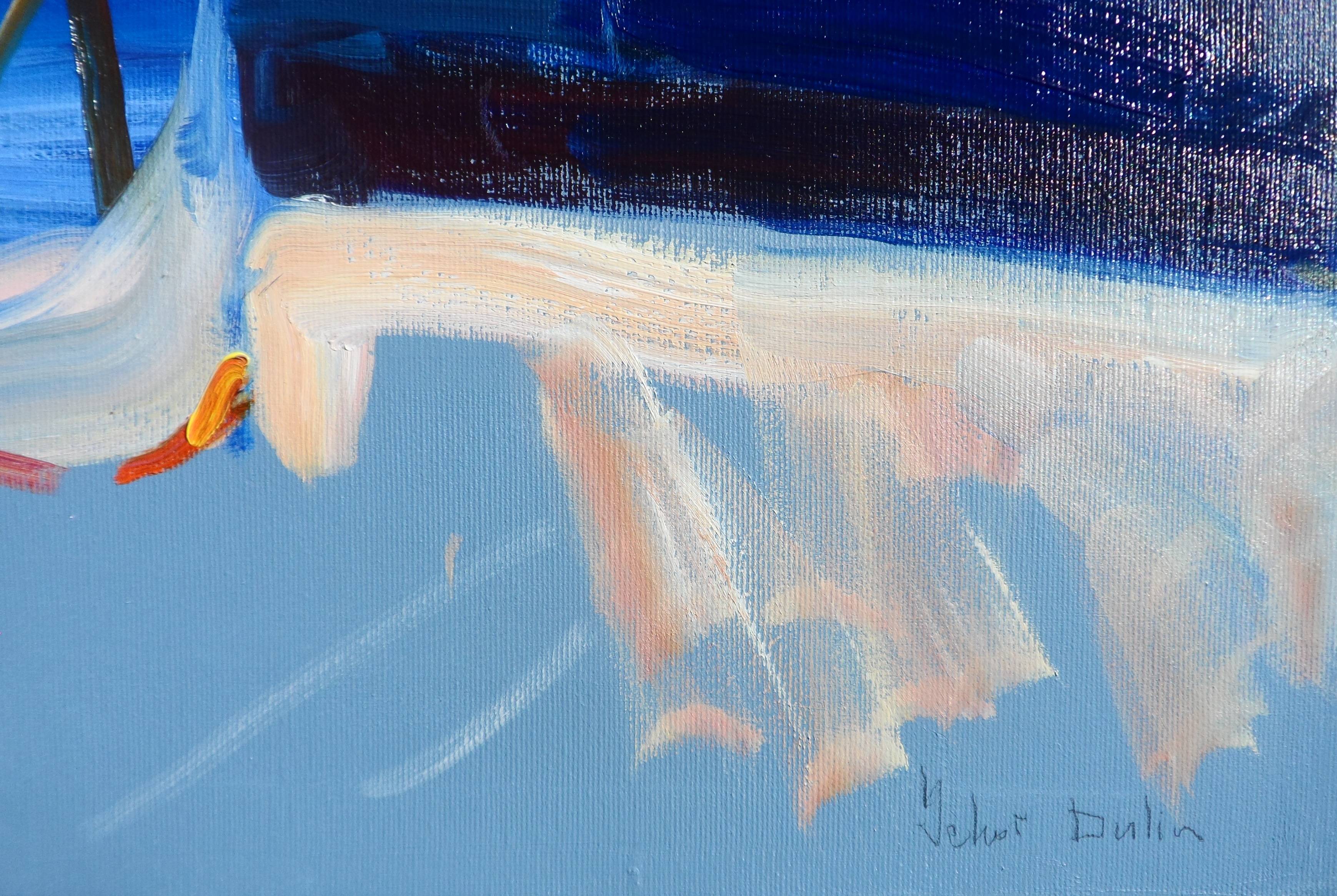 " Roses on the terrace" Impressionistic Painting Yehor Dulin - Subjektiv.art