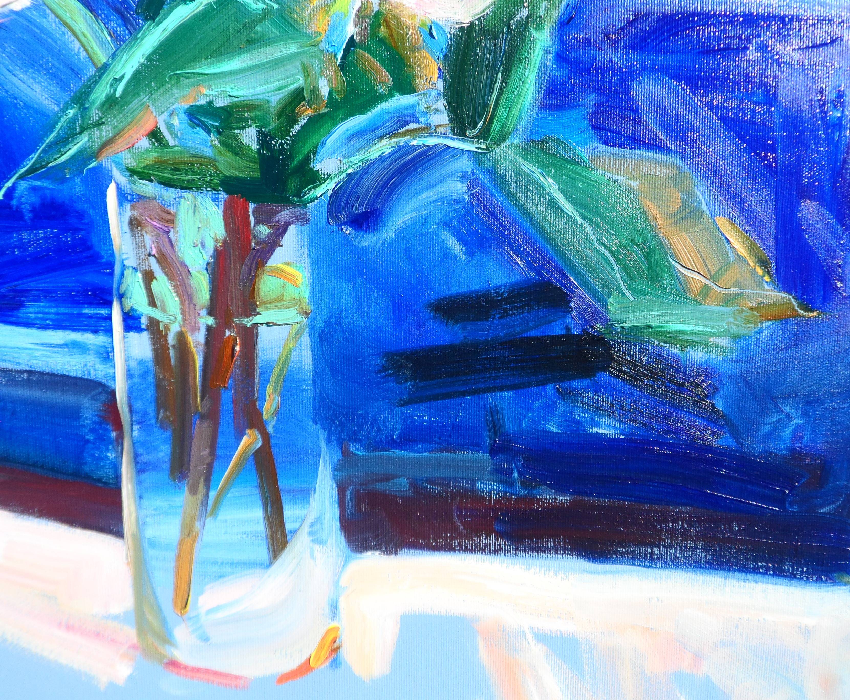 " Roses on the terrace" Impressionistic Painting Yehor Dulin - Subjektiv.art