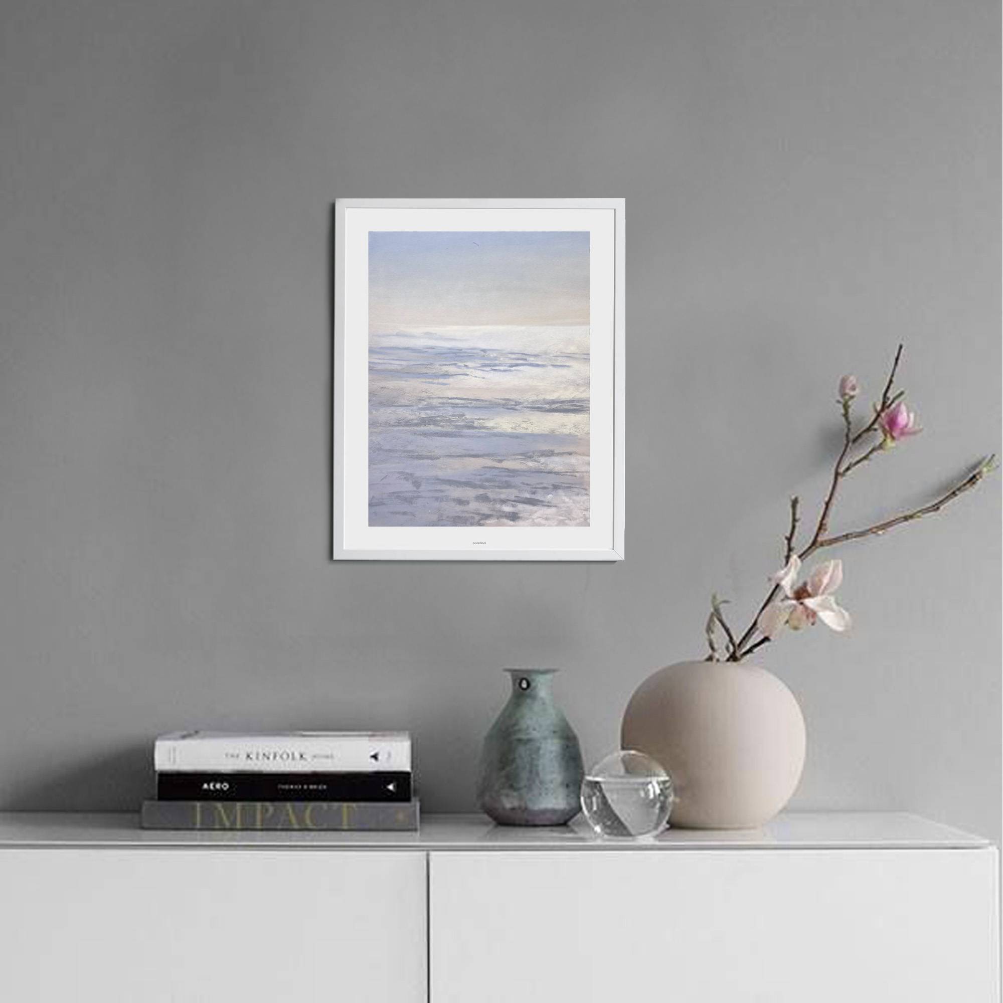 ABOVE THE CLOUDS. Modern contemporary skyscape. 22x28 cm Drawing Abstract Drawing Victoria Stefchyshyna - Subjektiv.art