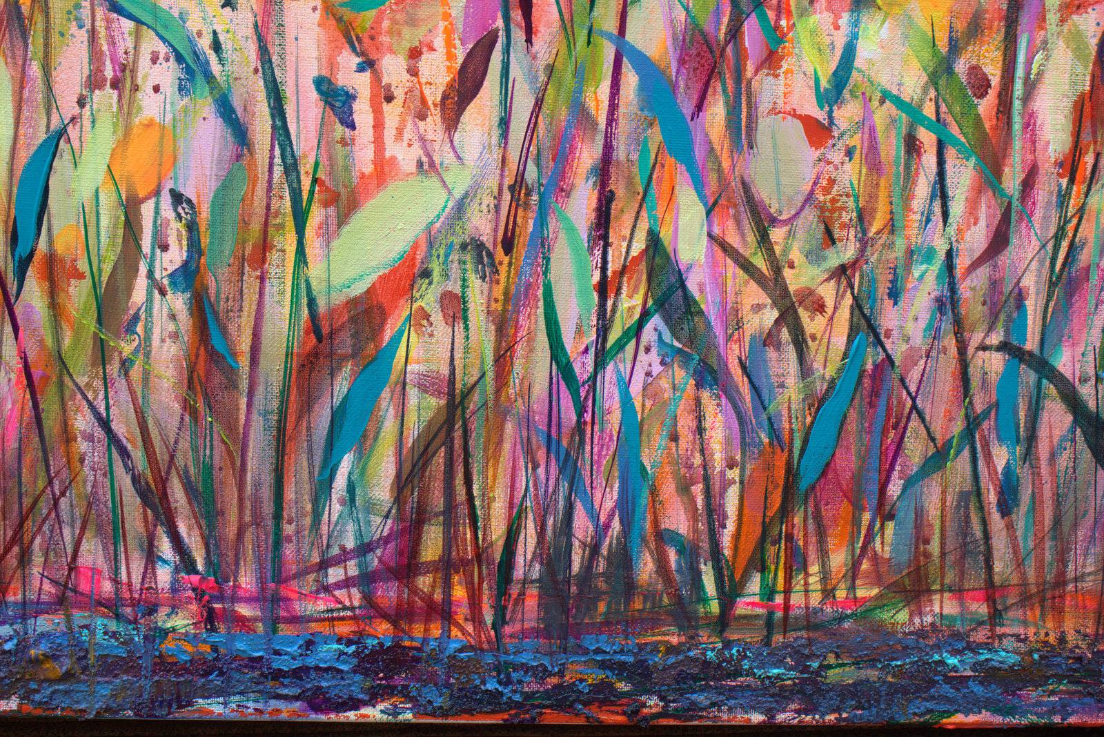 Au dessus des neiges coiffant les sommets, quelques nuages désuets jouaient naïvement à la mouche aveugle. Un jeune volcan au loin montrait que sa mère vivait bien encore; un vent chaud gonflait les robes des filles et laissait flotter leurs mains légères. Fine Art Painting francois page - Subjektiv.art