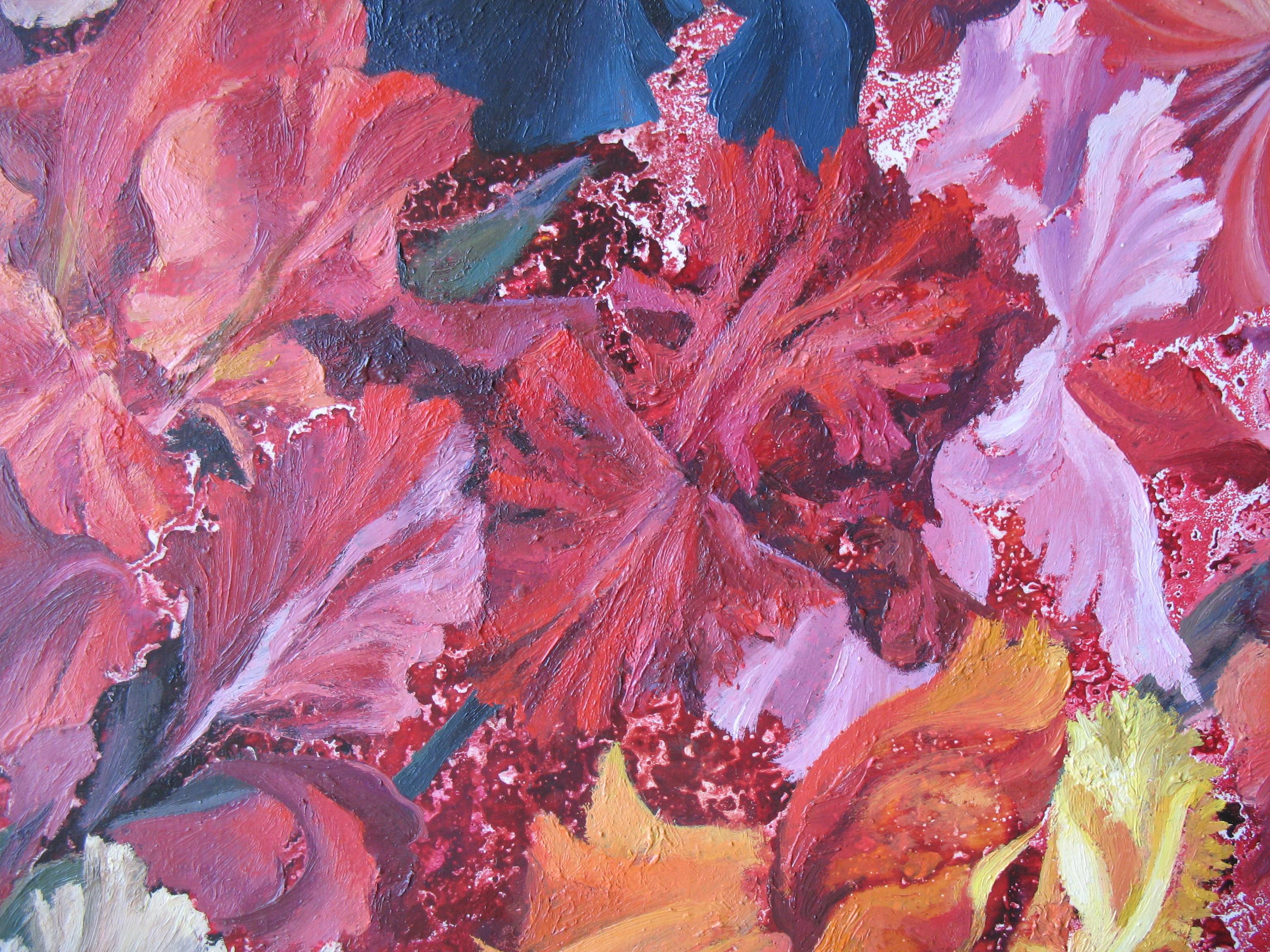 Irises Expressive and gestural Painting Lana Korolievskaia - Subjektiv.art