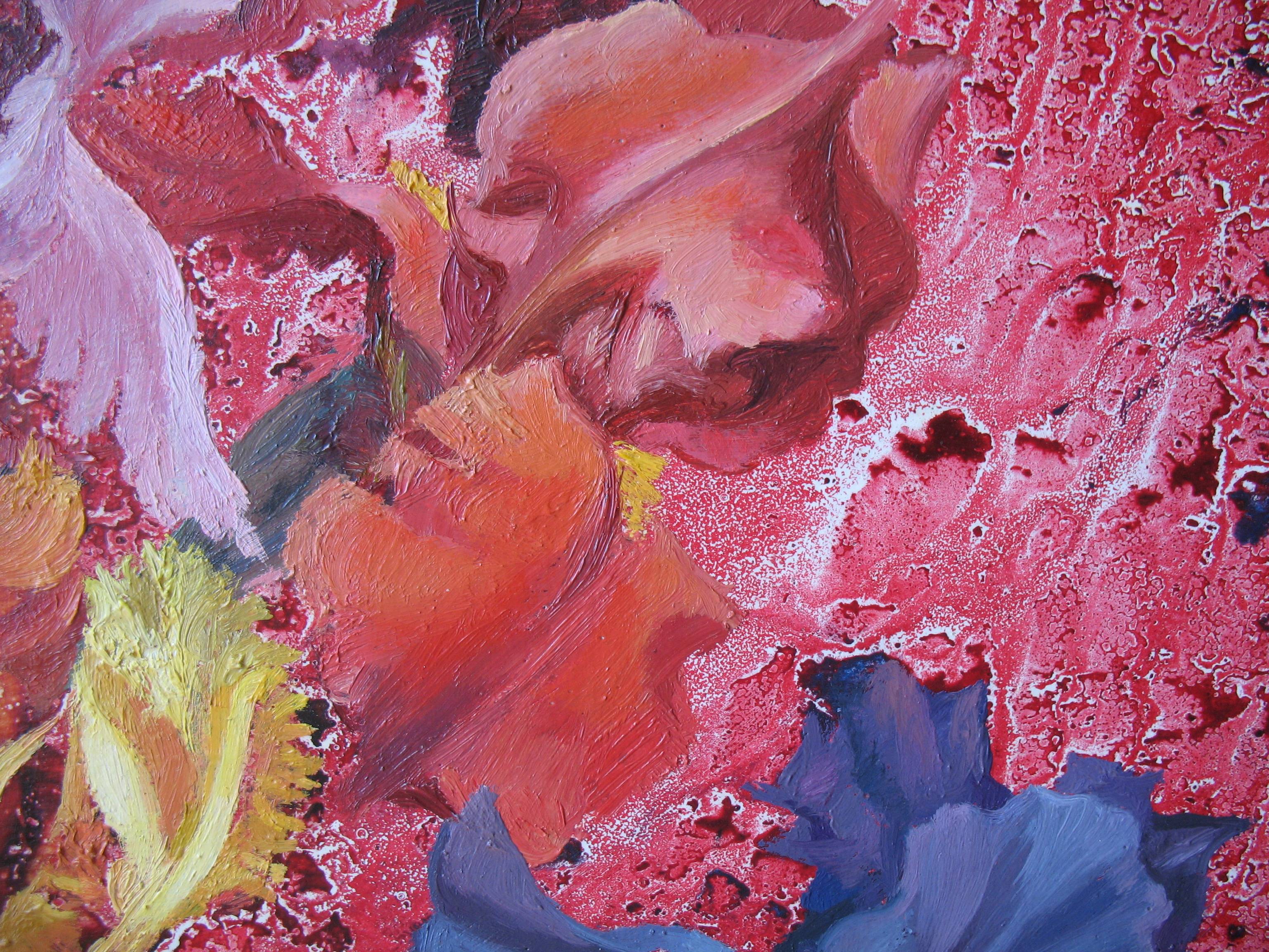 Irises Expressive and gestural Painting Lana Korolievskaia - Subjektiv.art