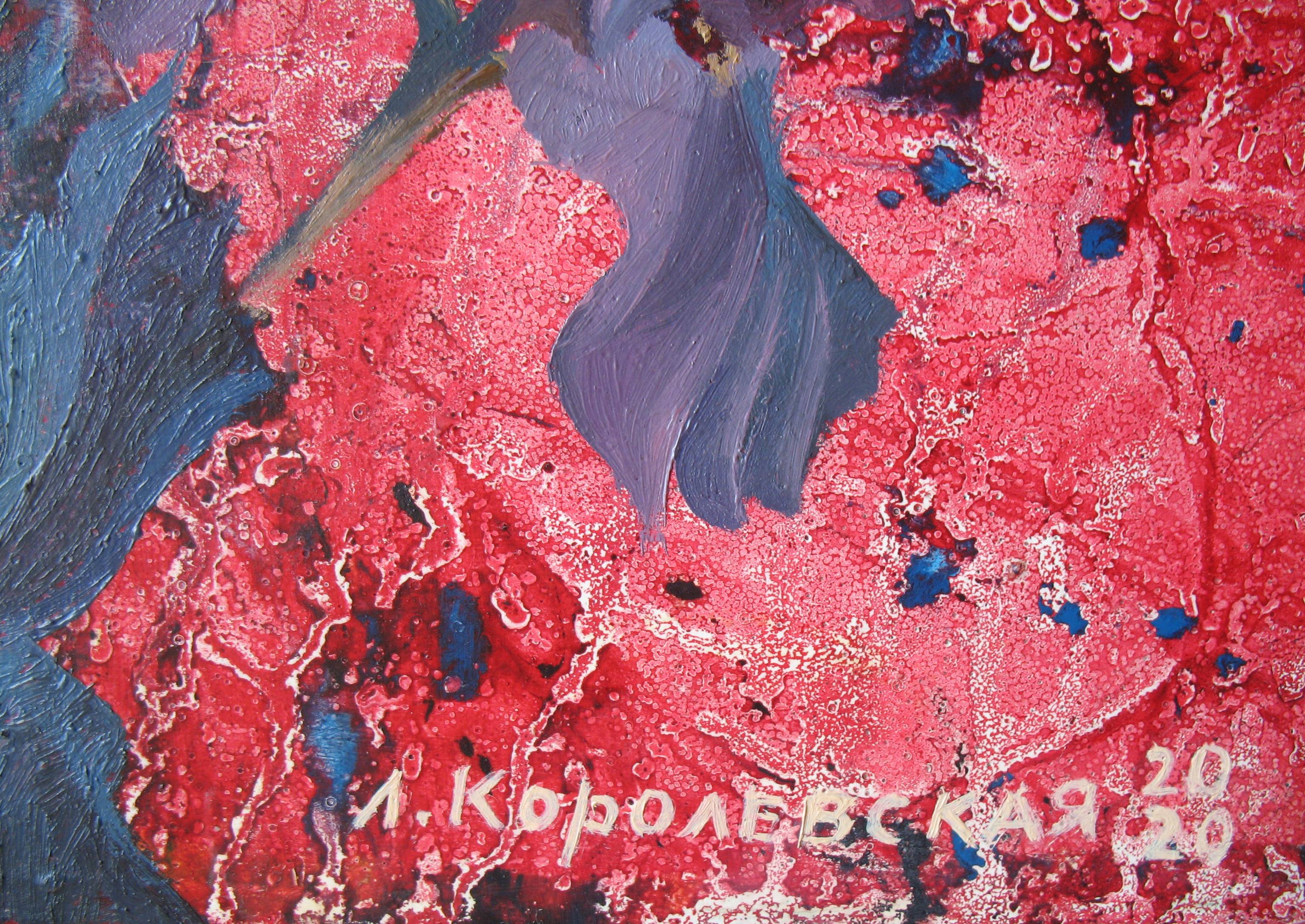 Irises Expressive and gestural Painting Lana Korolievskaia - Subjektiv.art