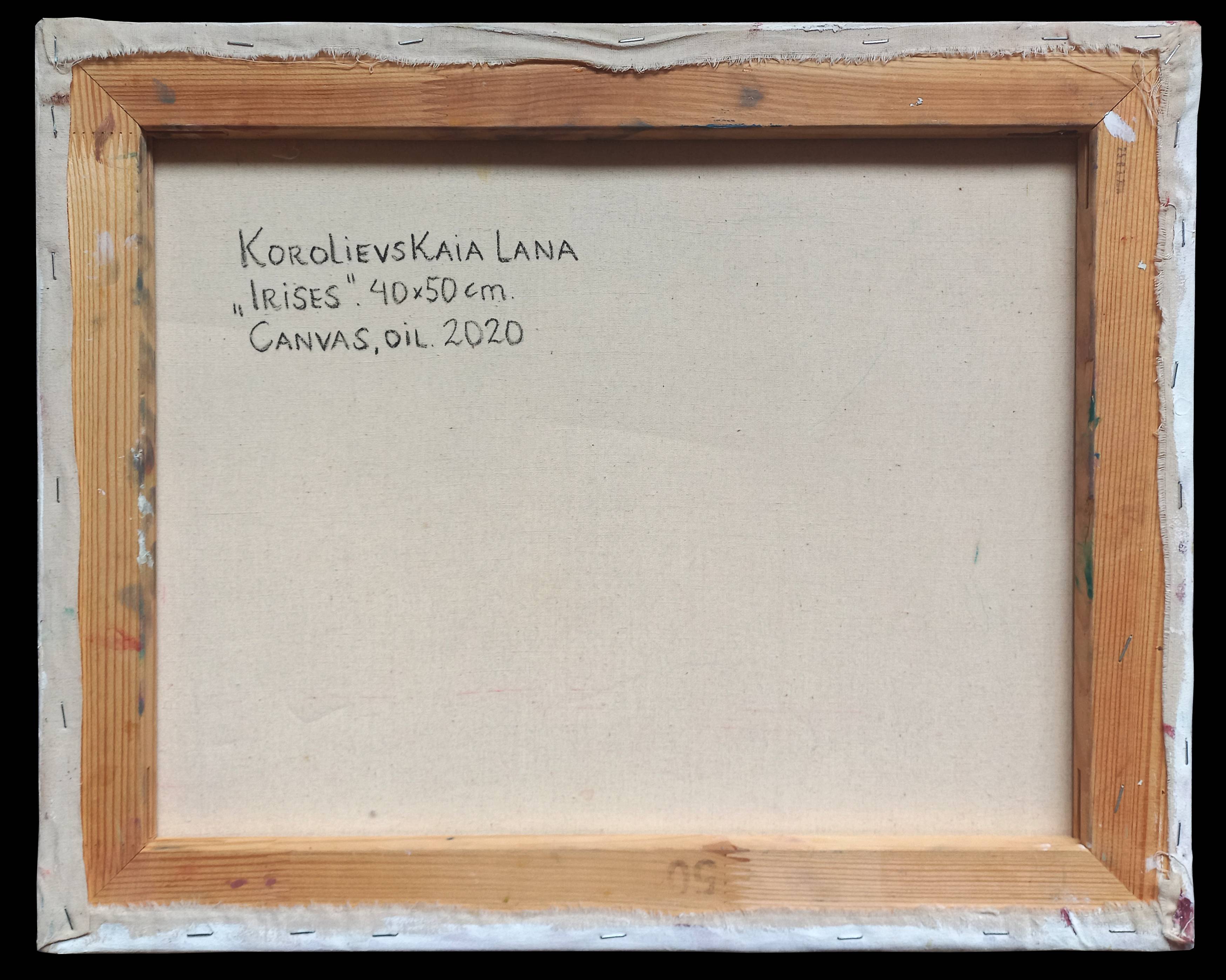 Irises Expressive and gestural Painting Lana Korolievskaia - Subjektiv.art