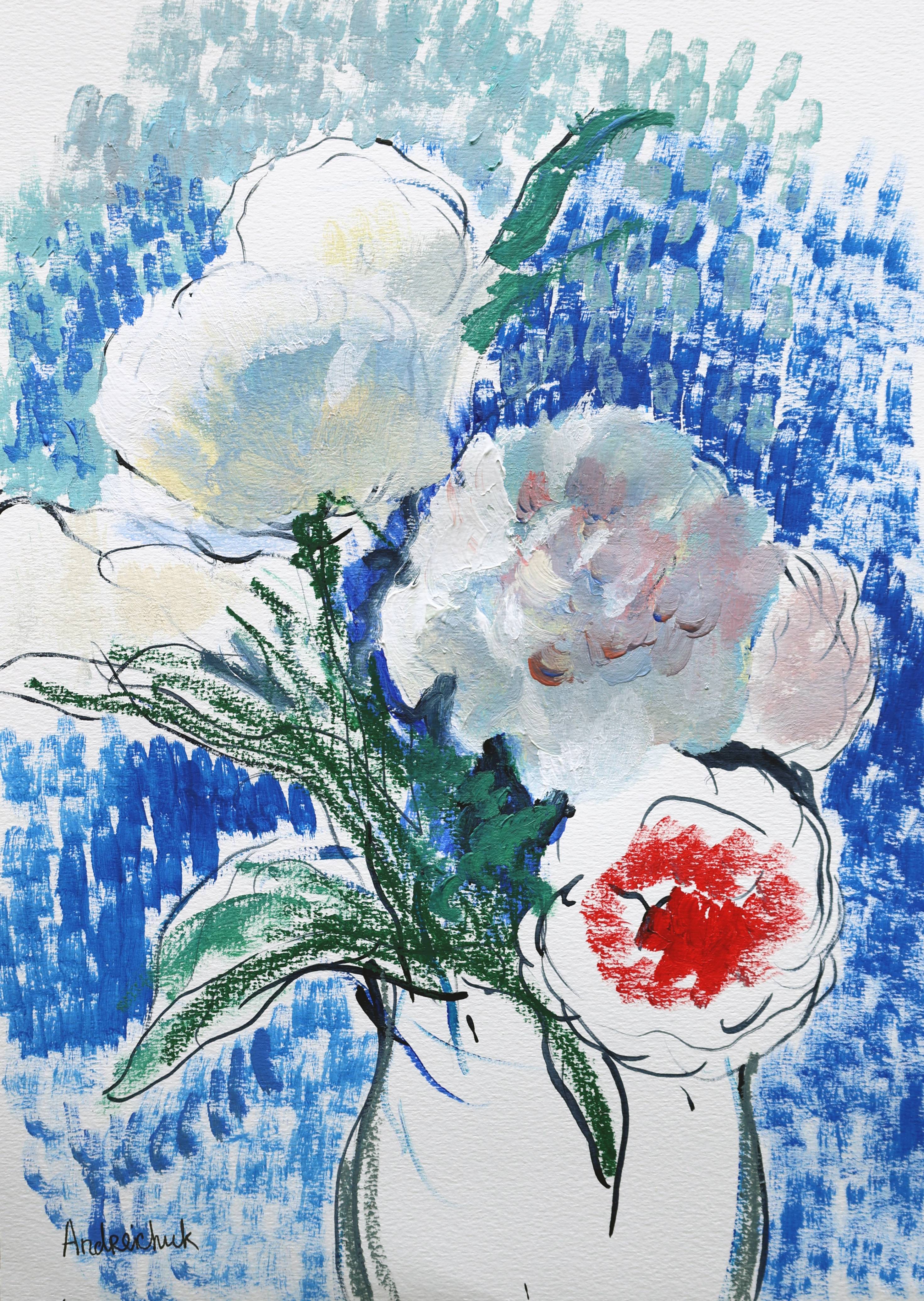 Peonies Impressionistic Painting Artem Andreichuk - Subjektiv.art