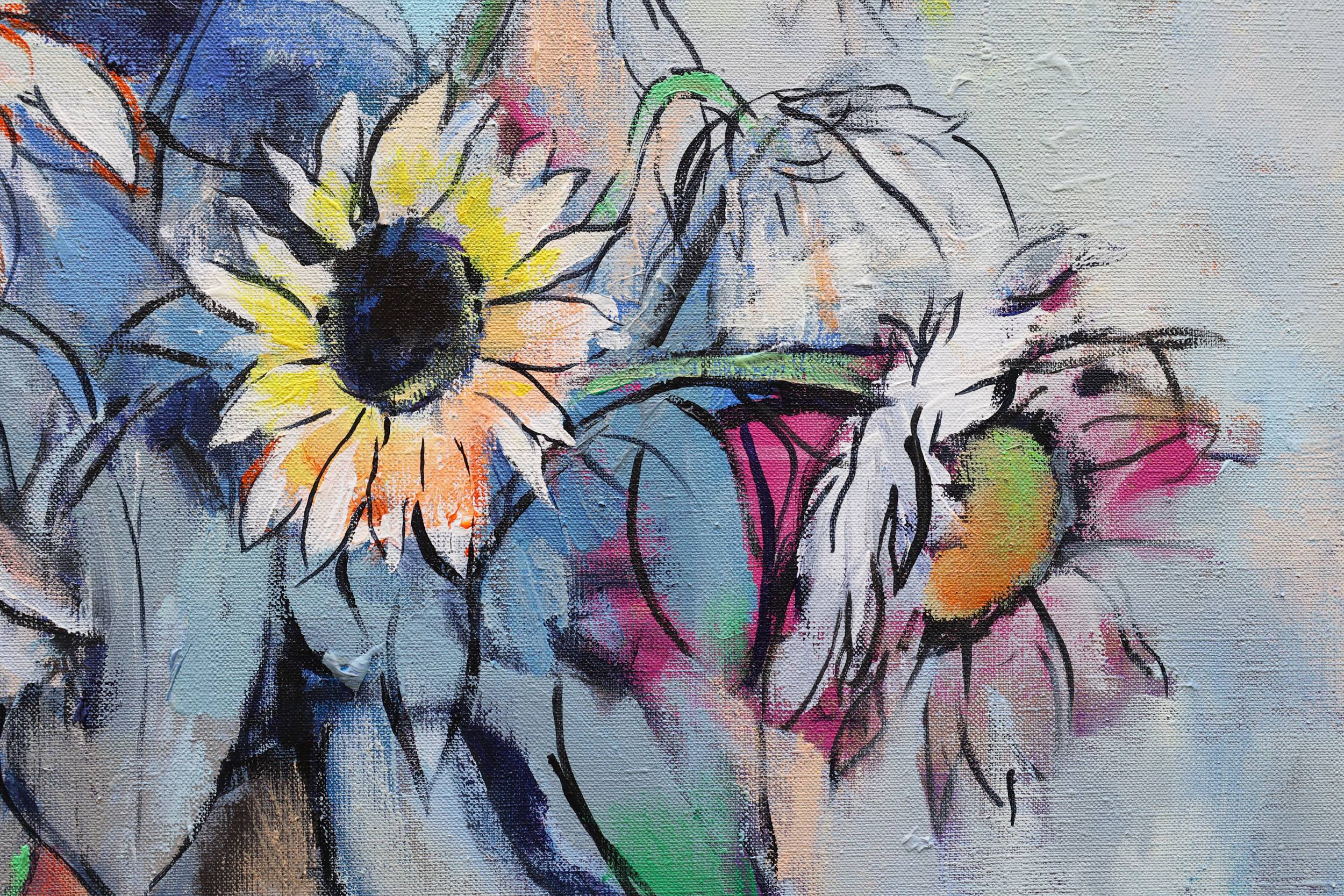 Sunflowers Expressive and gestural Painting Artem Andreichuk - Subjektiv.art