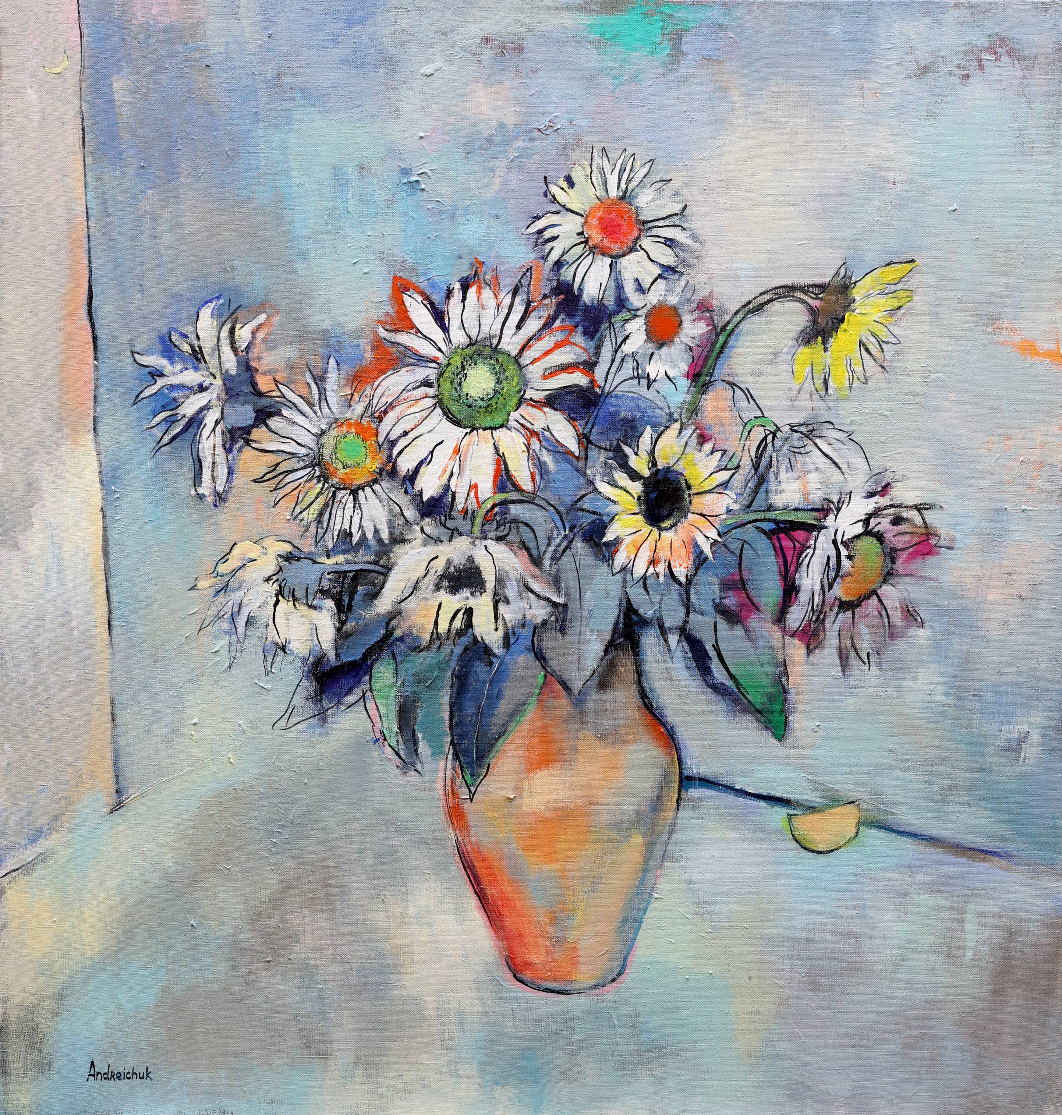 Sunflowers Expressive and gestural Painting Artem Andreichuk - Subjektiv.art