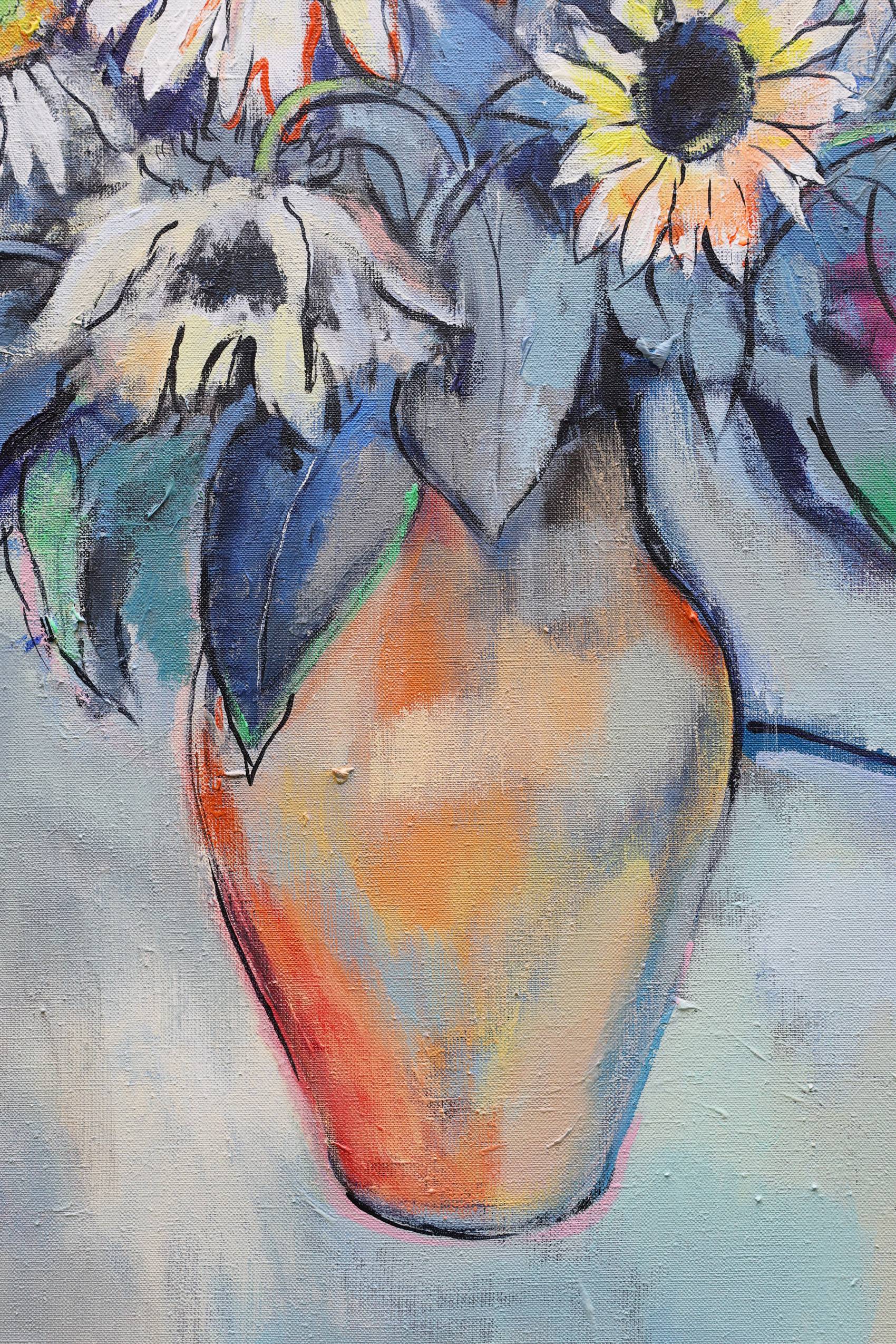 Sunflowers Expressive and gestural Painting Artem Andreichuk - Subjektiv.art