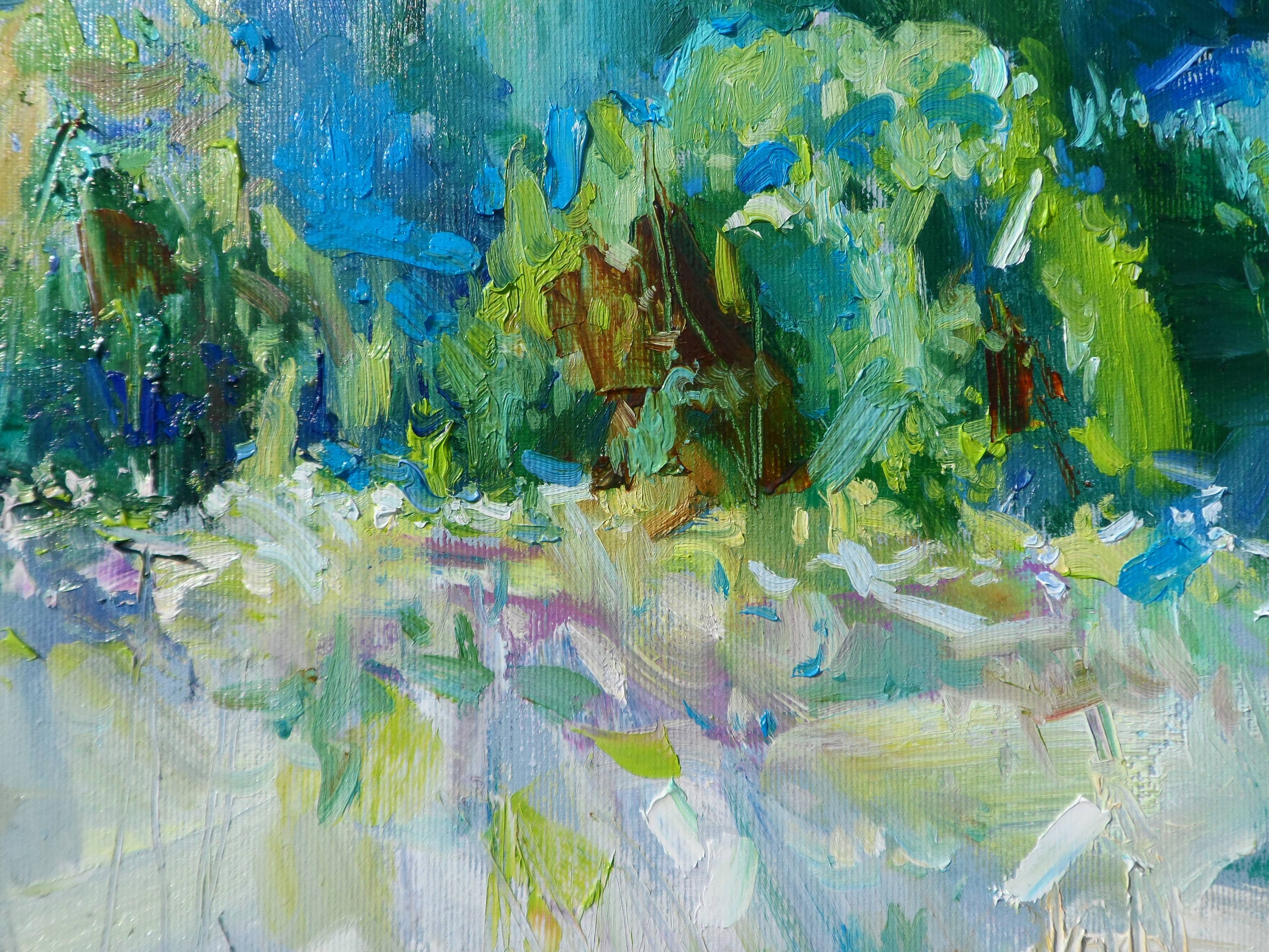 " Childhood summer" Expressive and gestural Painting Yehor Dulin - Subjektiv.art