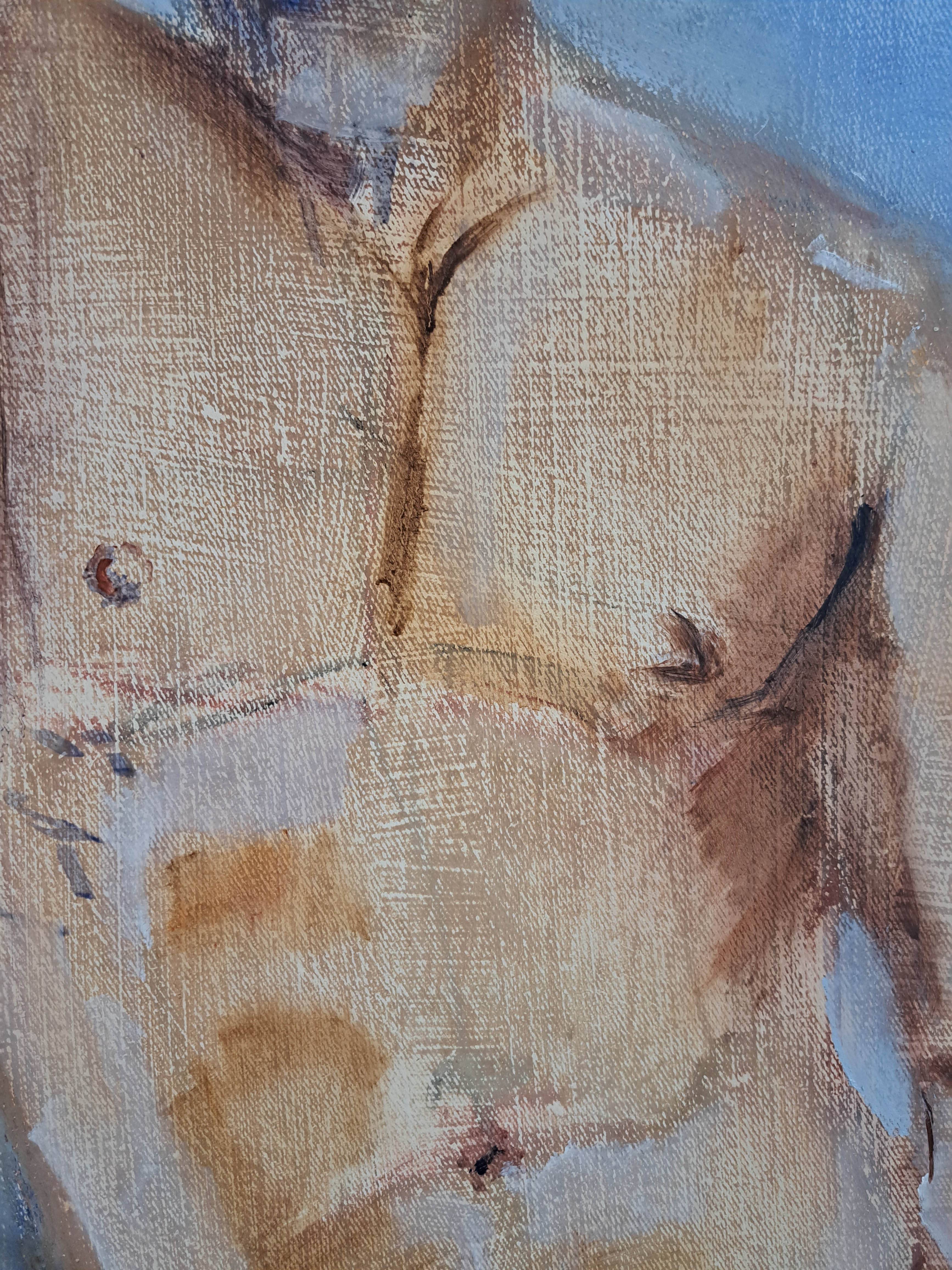 Nudeman Expressive and gestural Painting Oleksandr Topchyi - Subjektiv.art