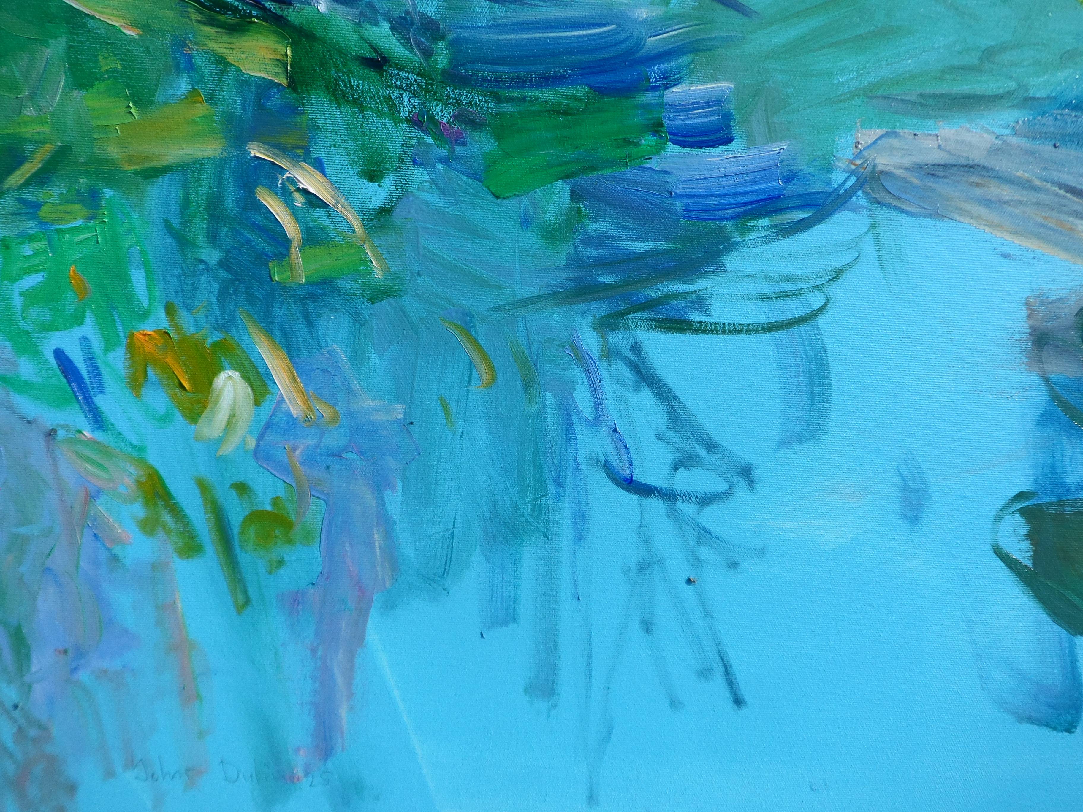 "Water Lilies " Expressive and gestural Painting Yehor Dulin - Subjektiv.art