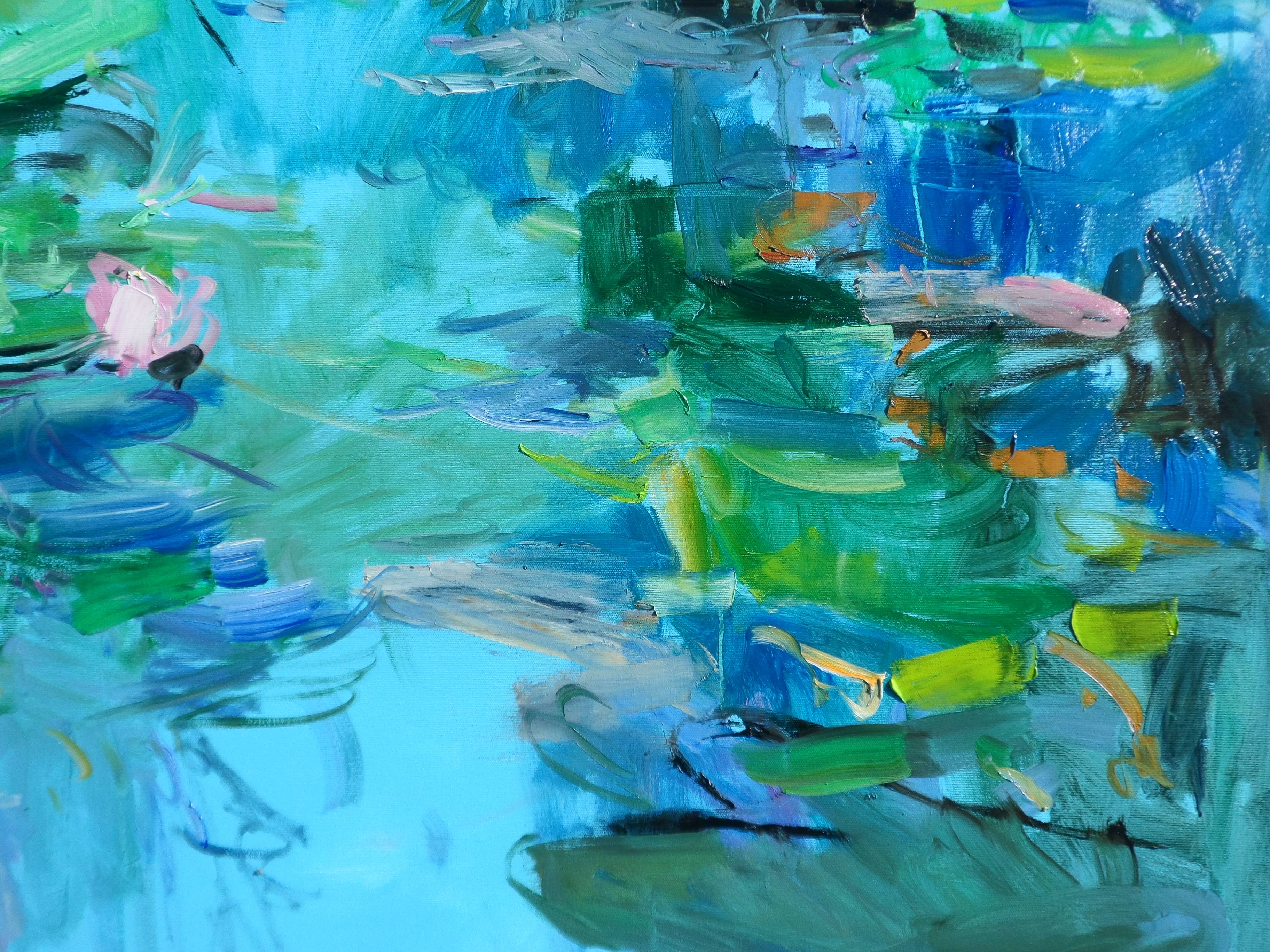 "Water Lilies " Expressive and gestural Painting Yehor Dulin - Subjektiv.art