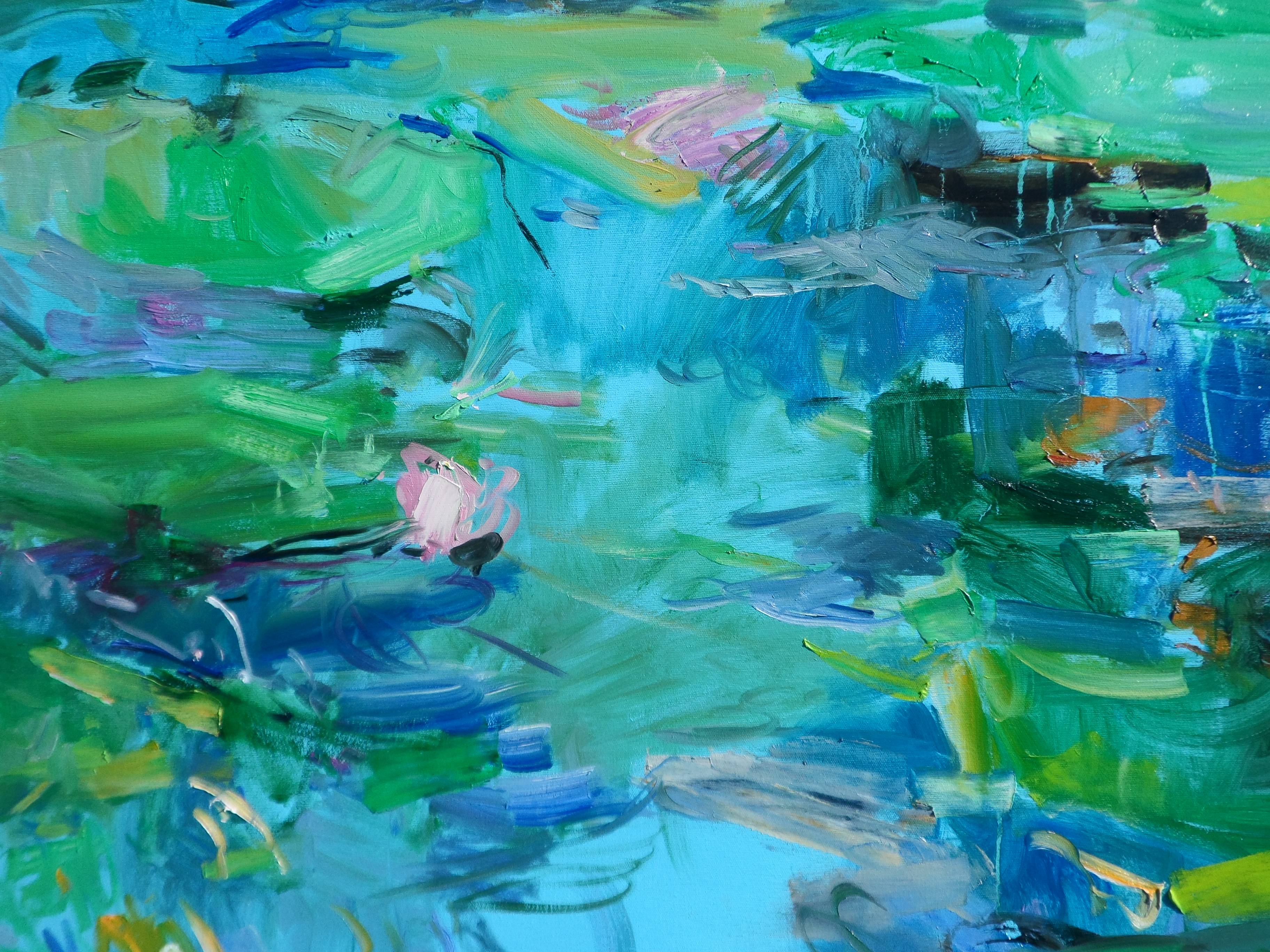 "Water Lilies " Expressive and gestural Painting Yehor Dulin - Subjektiv.art