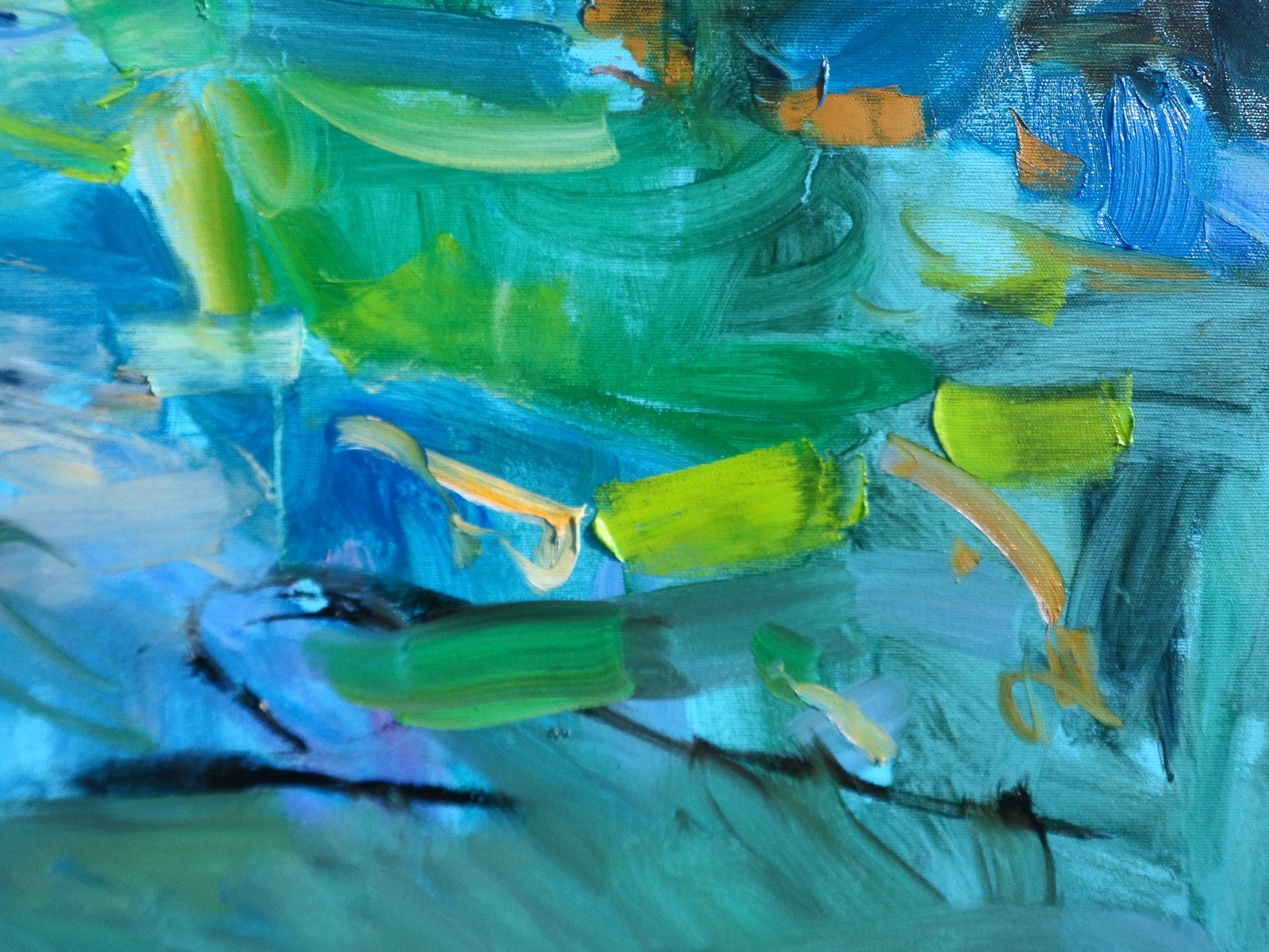 "Water Lilies " Expressive and gestural Painting Yehor Dulin - Subjektiv.art