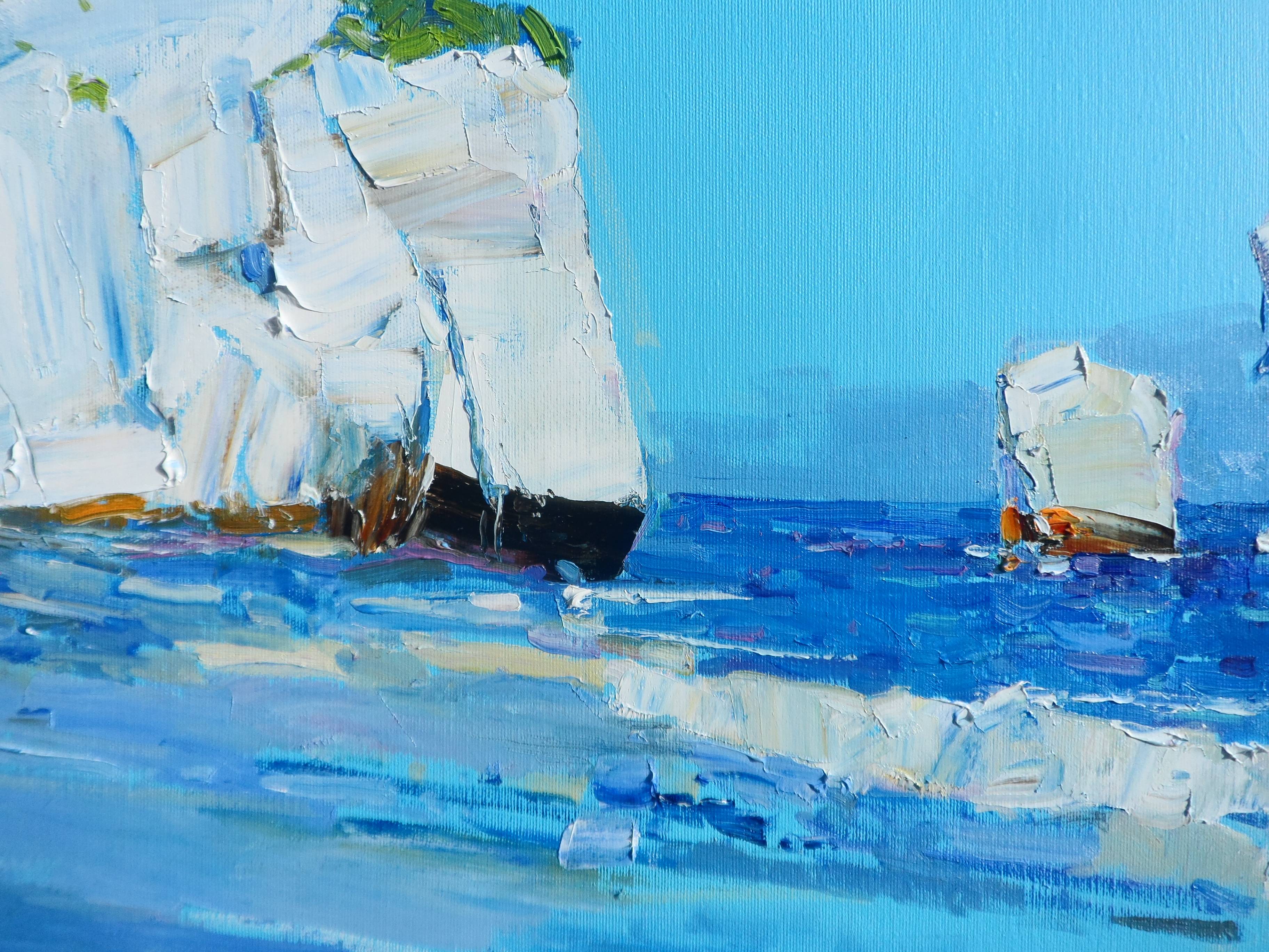 " Sea ​​coast of Italy " Impressionistic Painting Yehor Dulin - Subjektiv.art