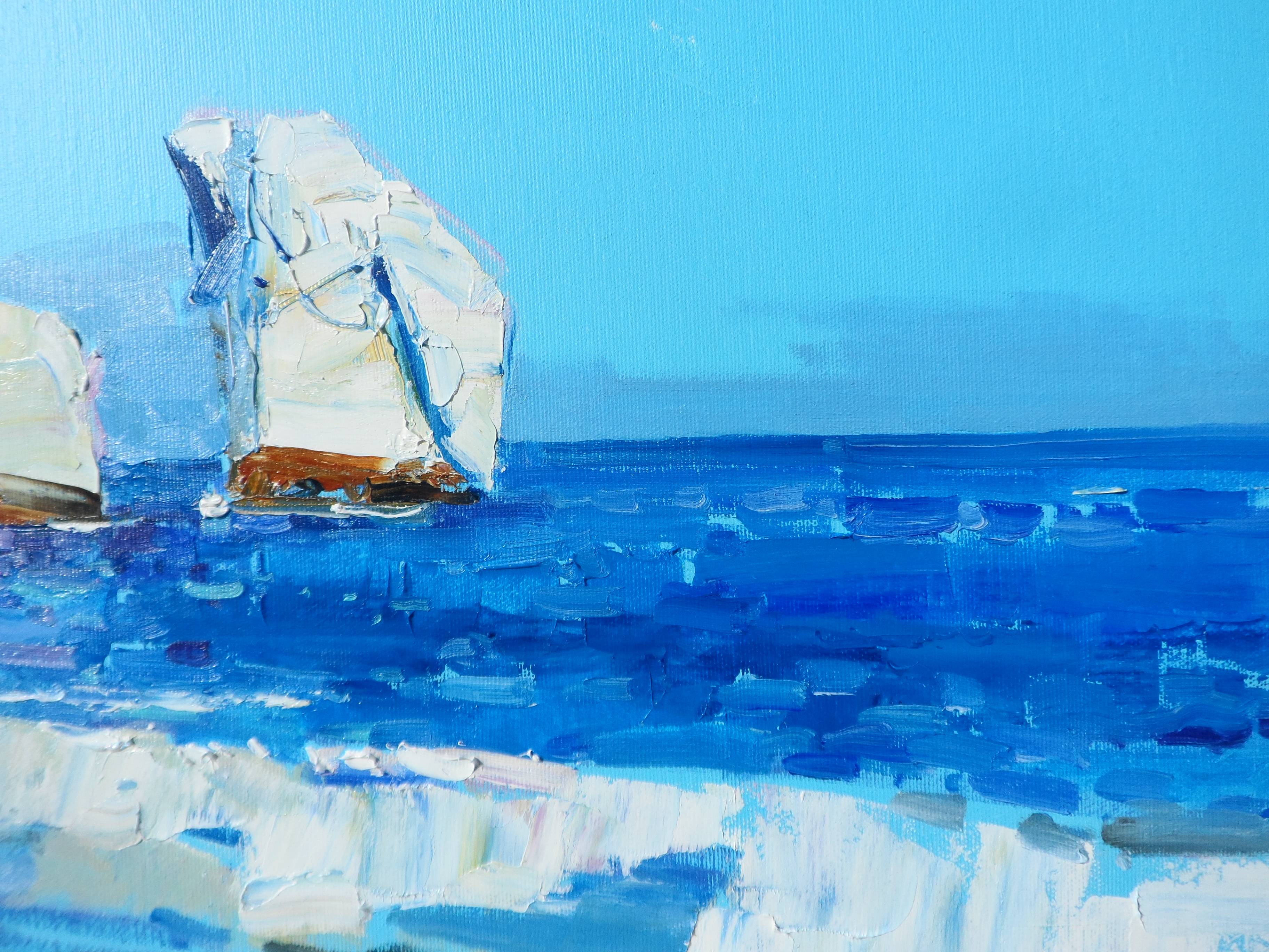 " Sea ​​coast of Italy " Impressionistic Painting Yehor Dulin - Subjektiv.art