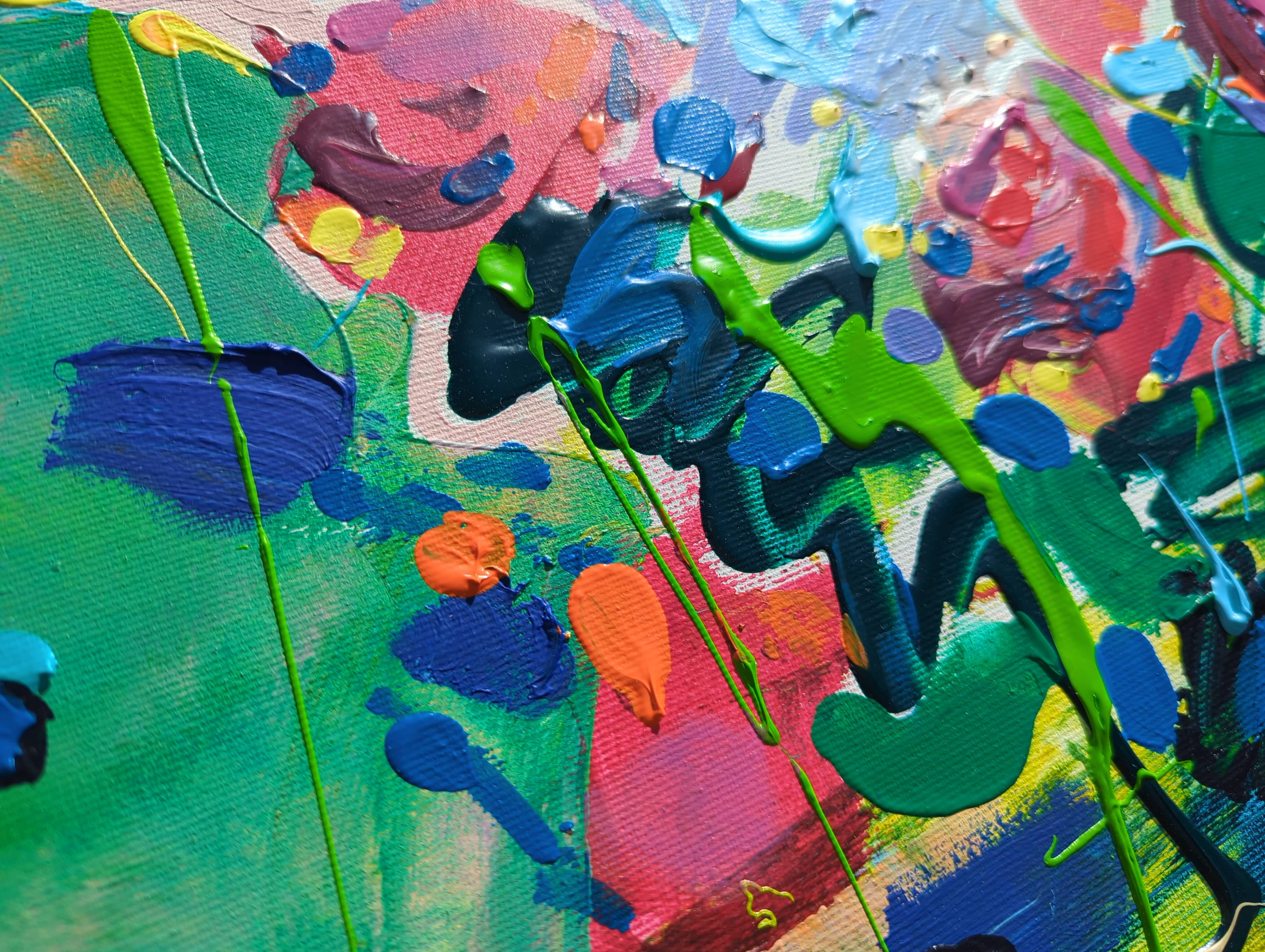 "In The Heart of the Garden" Expressive and gestural Painting Helen Shukina - Subjektiv.art