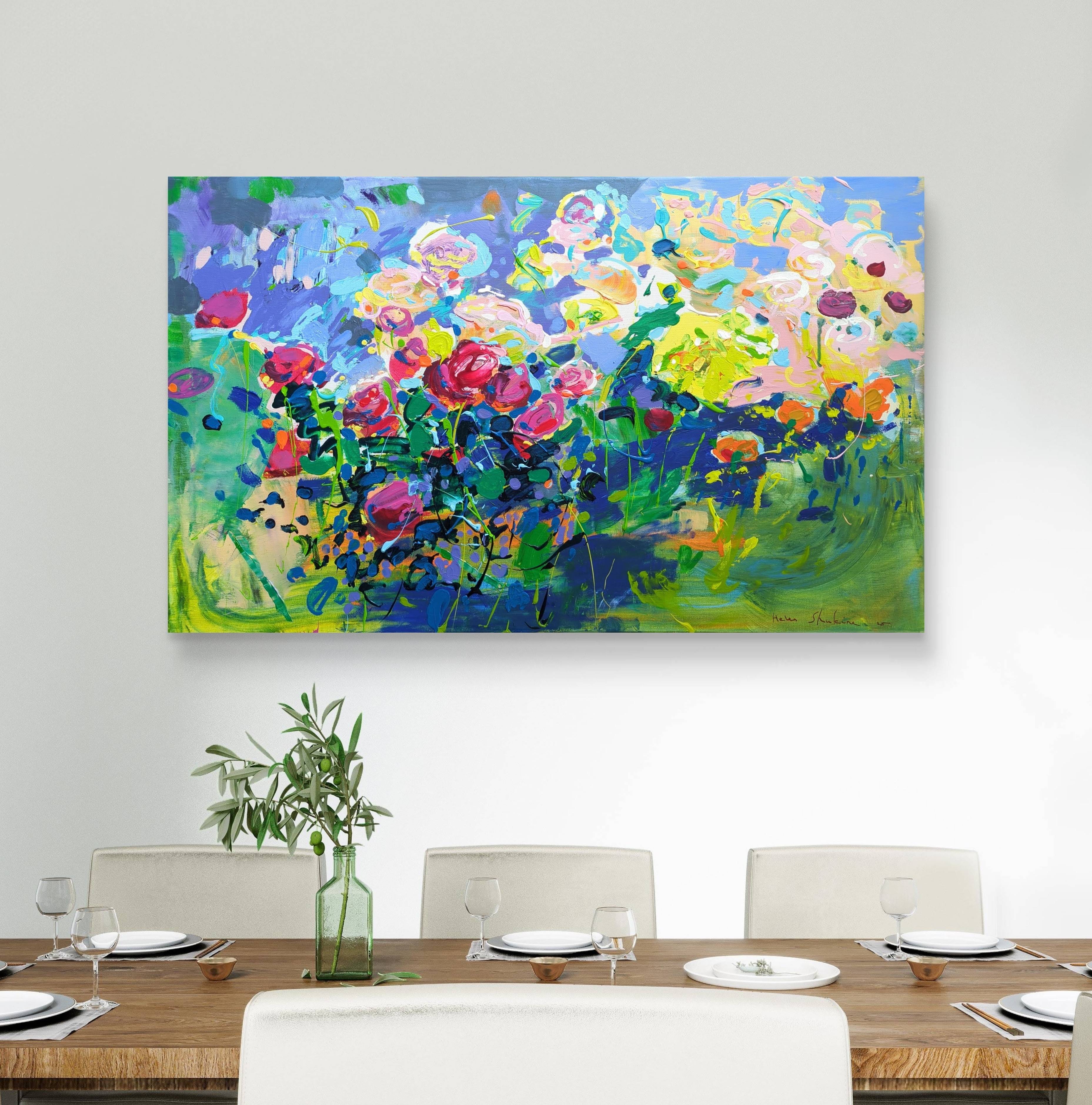 "In The Heart of the Garden" Expressive and gestural Painting Helen Shukina - Subjektiv.art
