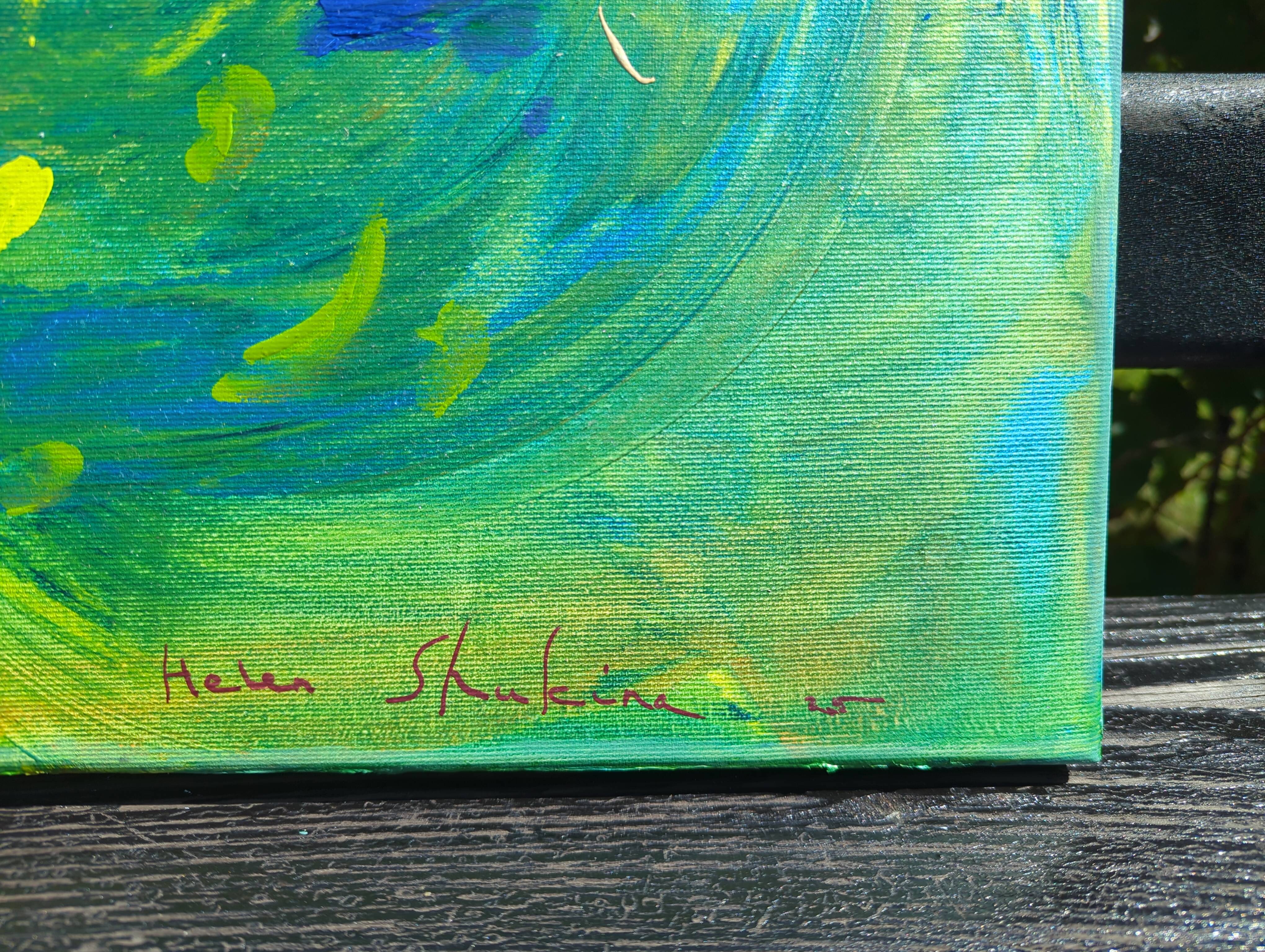 "In The Heart of the Garden" Expressive and gestural Painting Helen Shukina - Subjektiv.art
