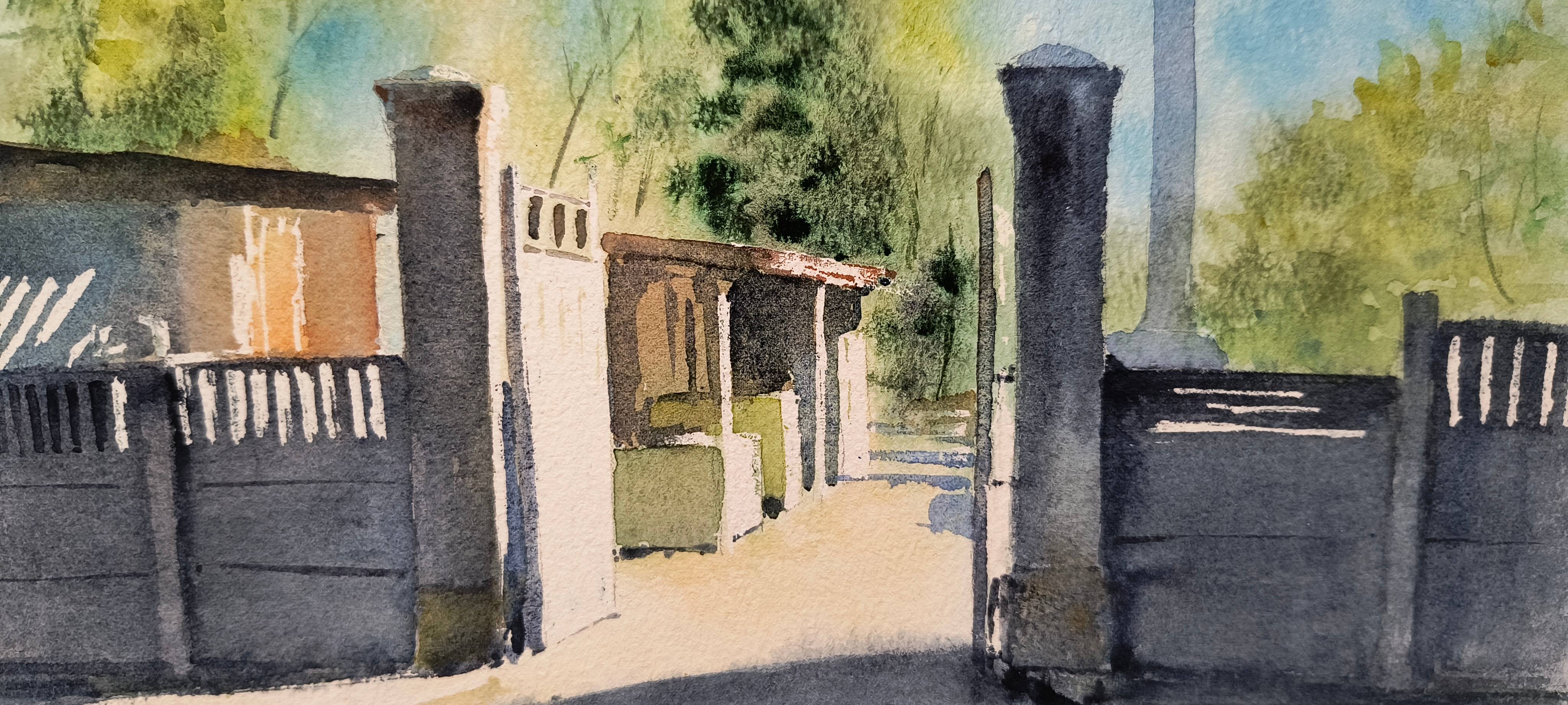 On Yuriy Hlushko Street, Kyiv, Ukraine. Impressionistic Painting Eugene Kachan - Subjektiv.art