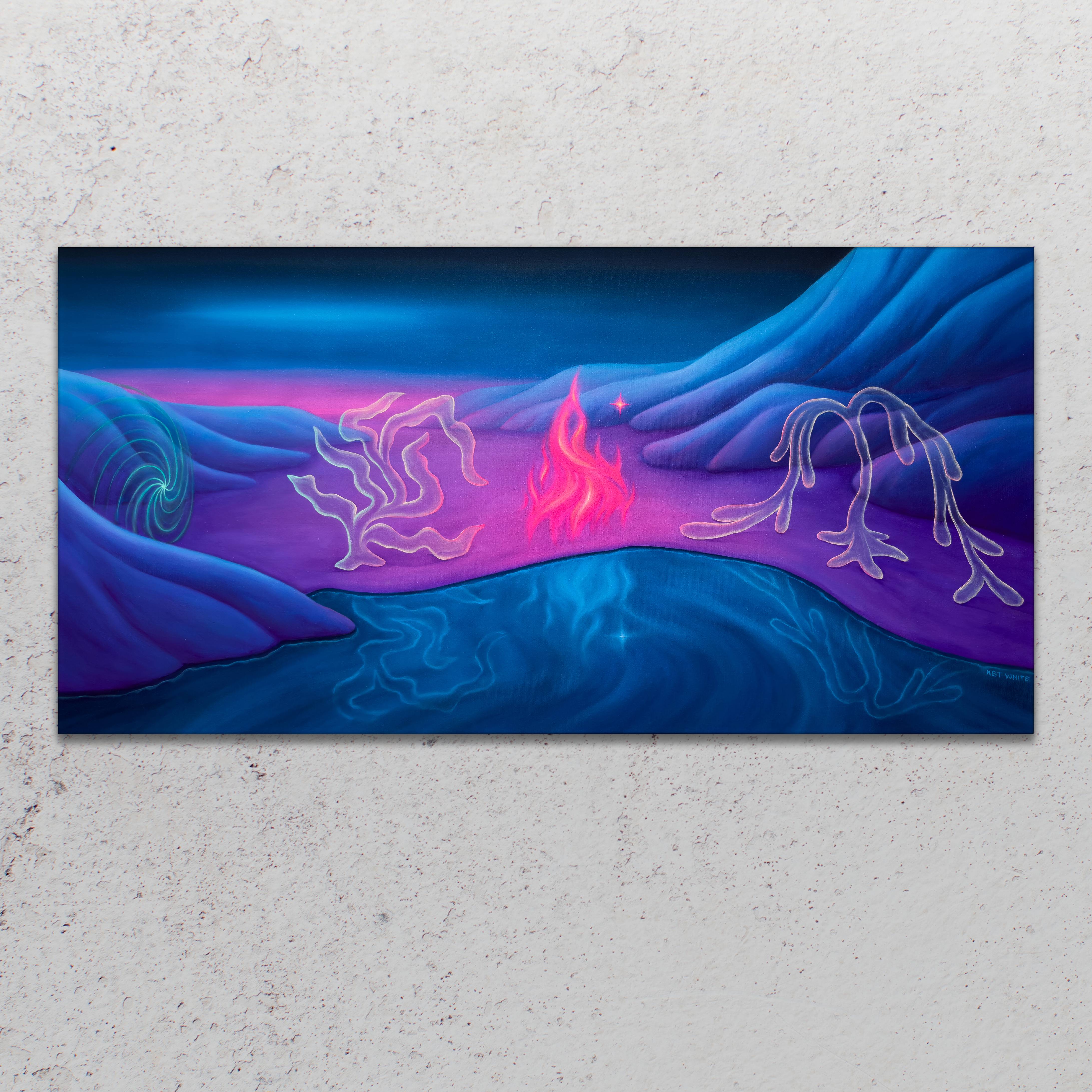 Astral fire Surrealistic Painting Ket White - Subjektiv.art