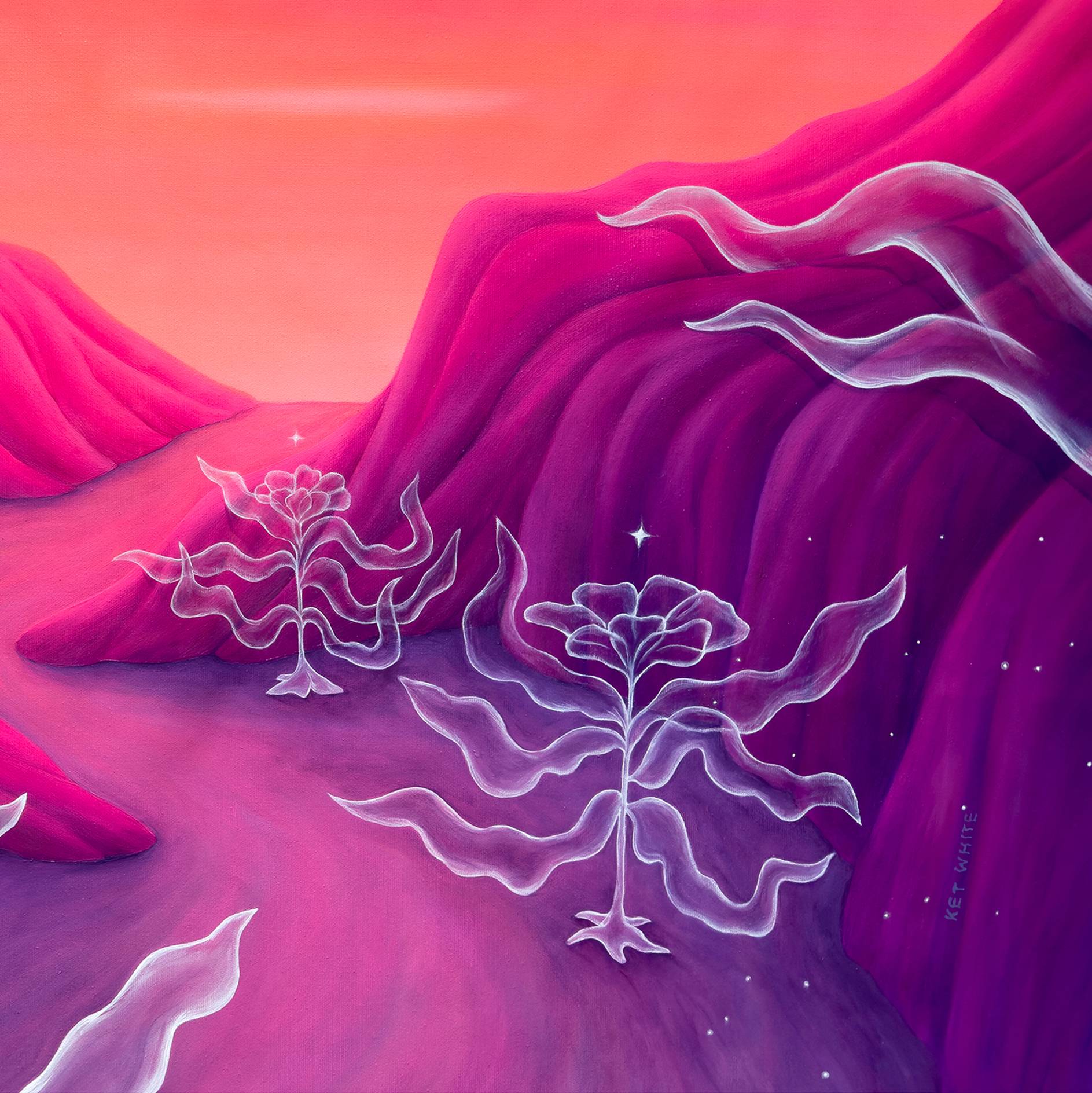 Golden hour Surrealistic Painting Ket White - Subjektiv.art